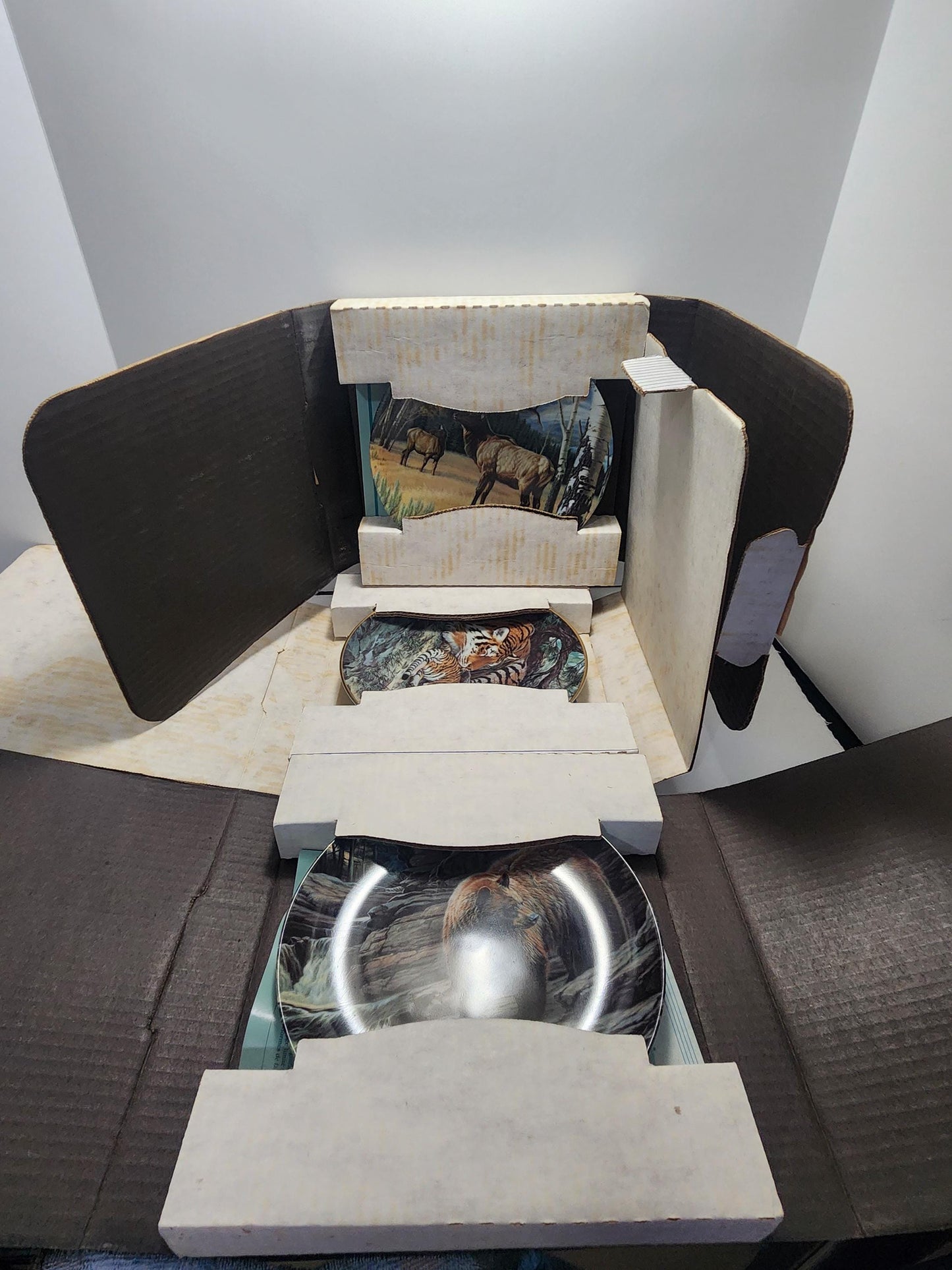 Collectable Animal Wildlife Plates - Cinnamon Bear - Bears - Siberian Tiger - Tigers - Wildlife - Wildlife Decor - Plates