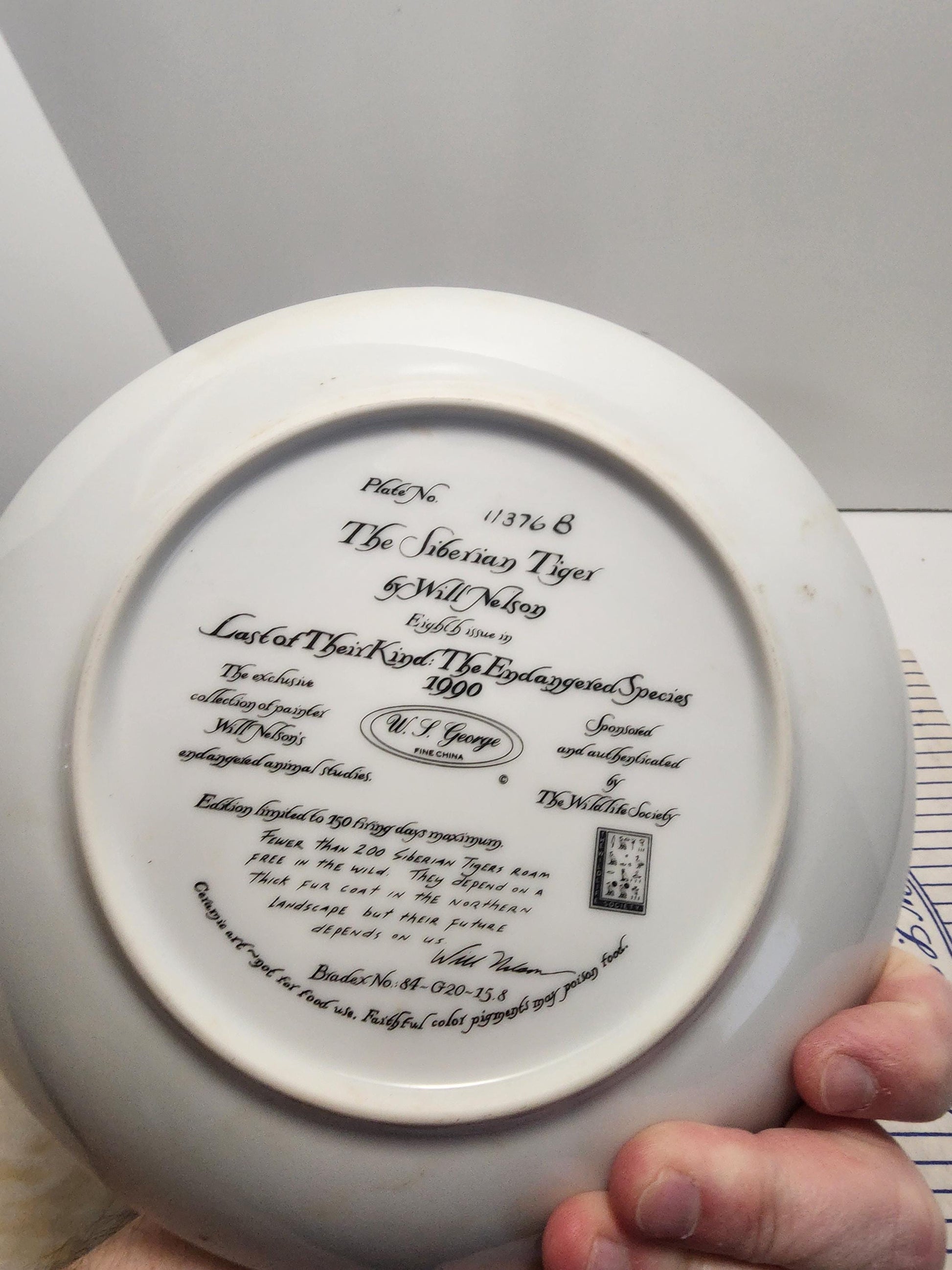 Collectable Animal Wildlife Plates - Cinnamon Bear - Bears - Siberian Tiger - Tigers - Wildlife - Wildlife Decor - Plates