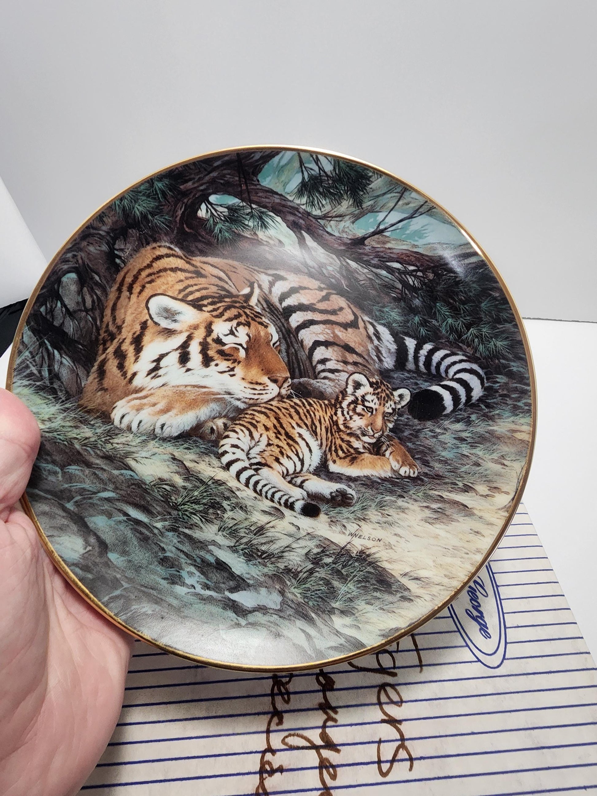 Collectable Animal Wildlife Plates - Cinnamon Bear - Bears - Siberian Tiger - Tigers - Wildlife - Wildlife Decor - Plates