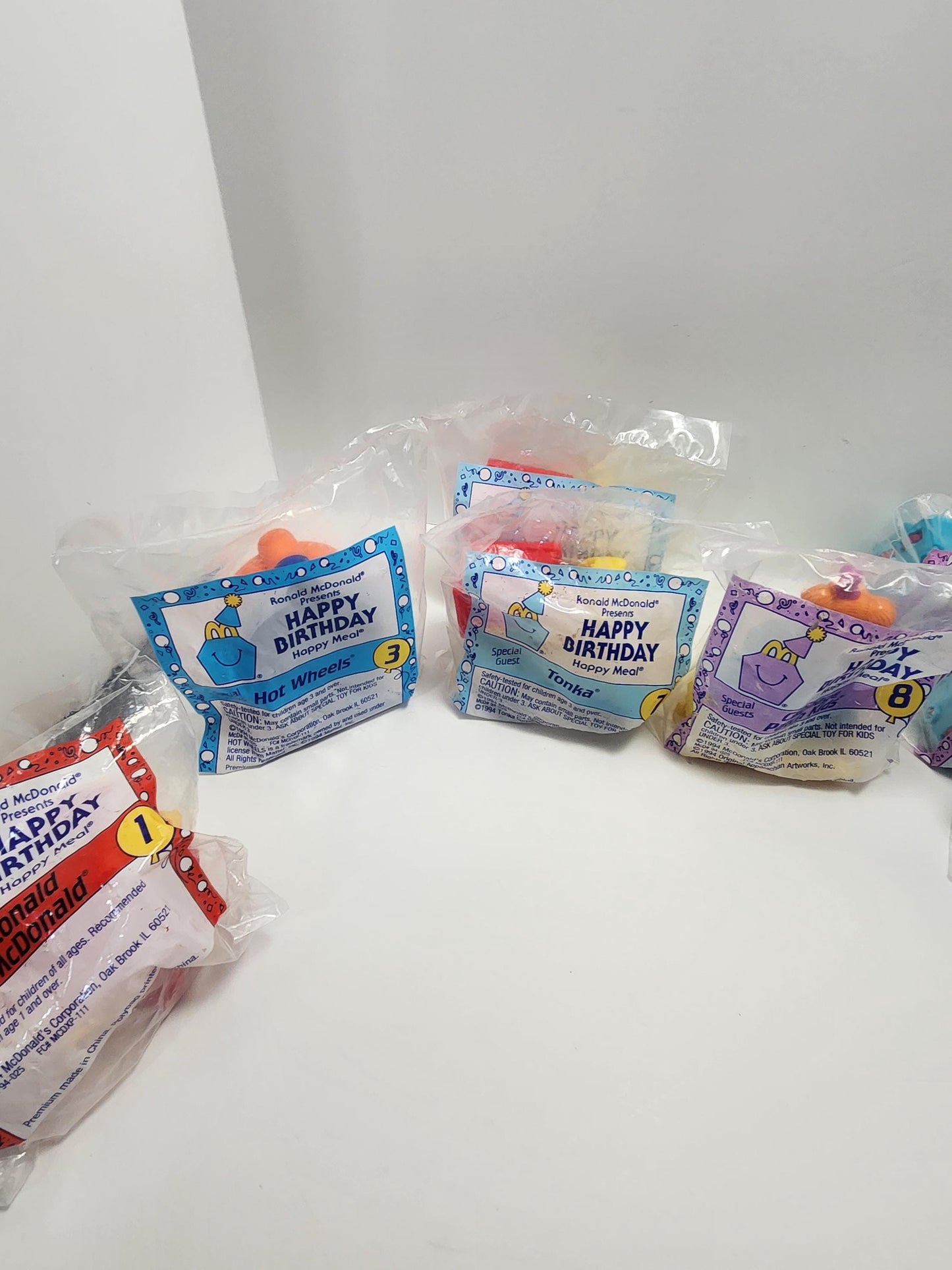 Mcdonalds 1994 Happy Birthday Train Collection Toys - Mcdonalds Toys - Ronald Mcdonald - Birthday Trains - Happy Meal Toys - Mcdonalds Train