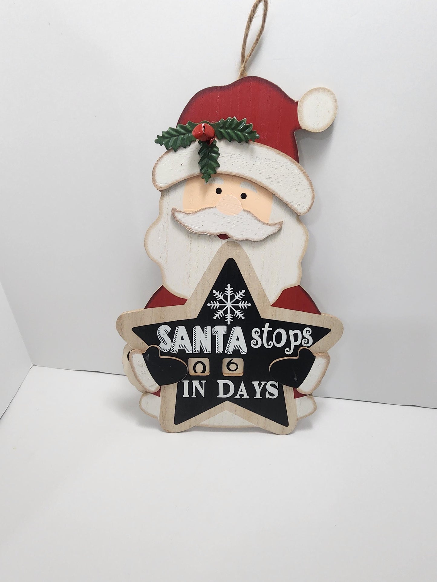 Santa Hanging Countdown Sign - Santa - Santa Claus - Santa Countdown - Days Of Christmas - Christmas - Christmas Decor - Santa Decor