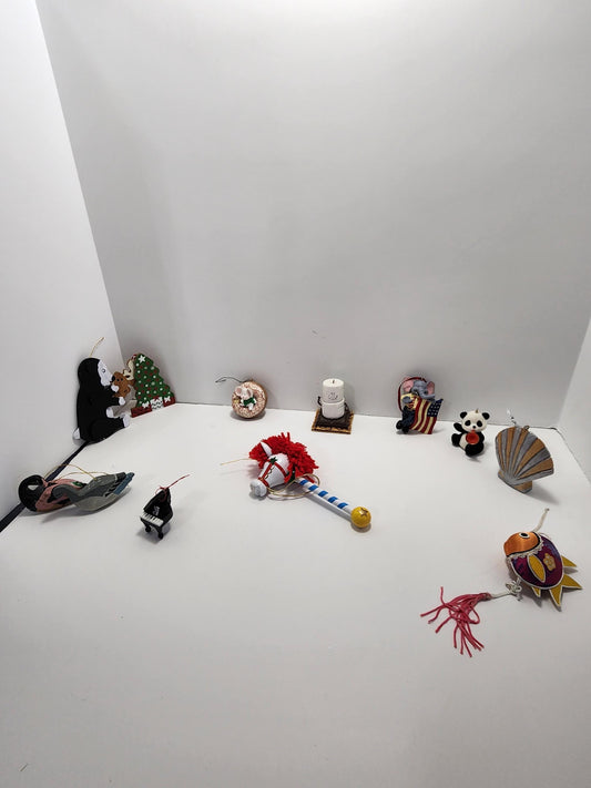 Special Vintage Christmas Ornaments - Ornaments - Christmas - Panda - Seashell - Donuts - Mice - Mouse - Ducks - Mallard Duck - Piano