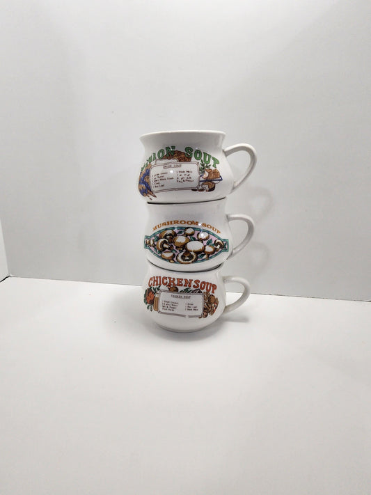 Vintage Ceramic Soup Bowls - Campbell's Soup - Soup Bowls - Soup Recipes - Recipes - Onion Soup - Chicken Soup - Ceramic Bowls - Retro Bowl