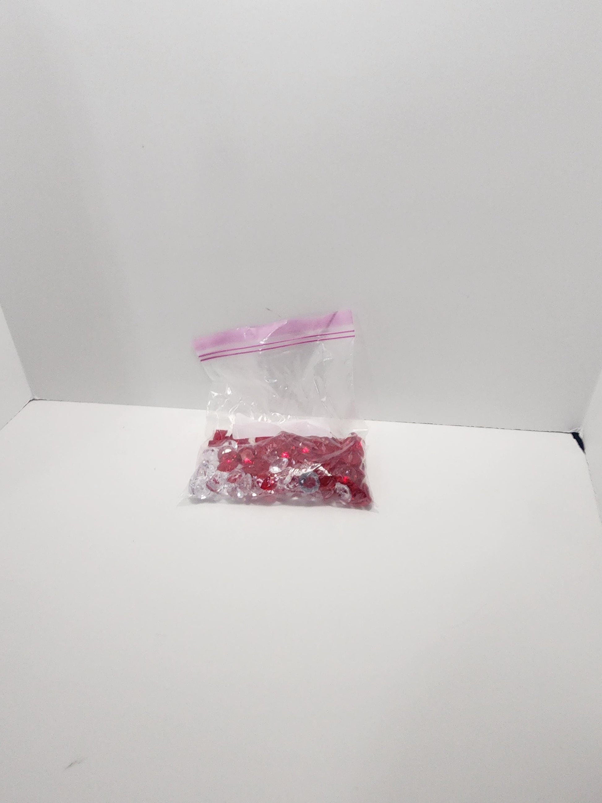 Acrylic Decorative Gems Bags Of Red and Silver - Decor - Arts and Crafts - Crafts - Decorative - Acrylic Gems