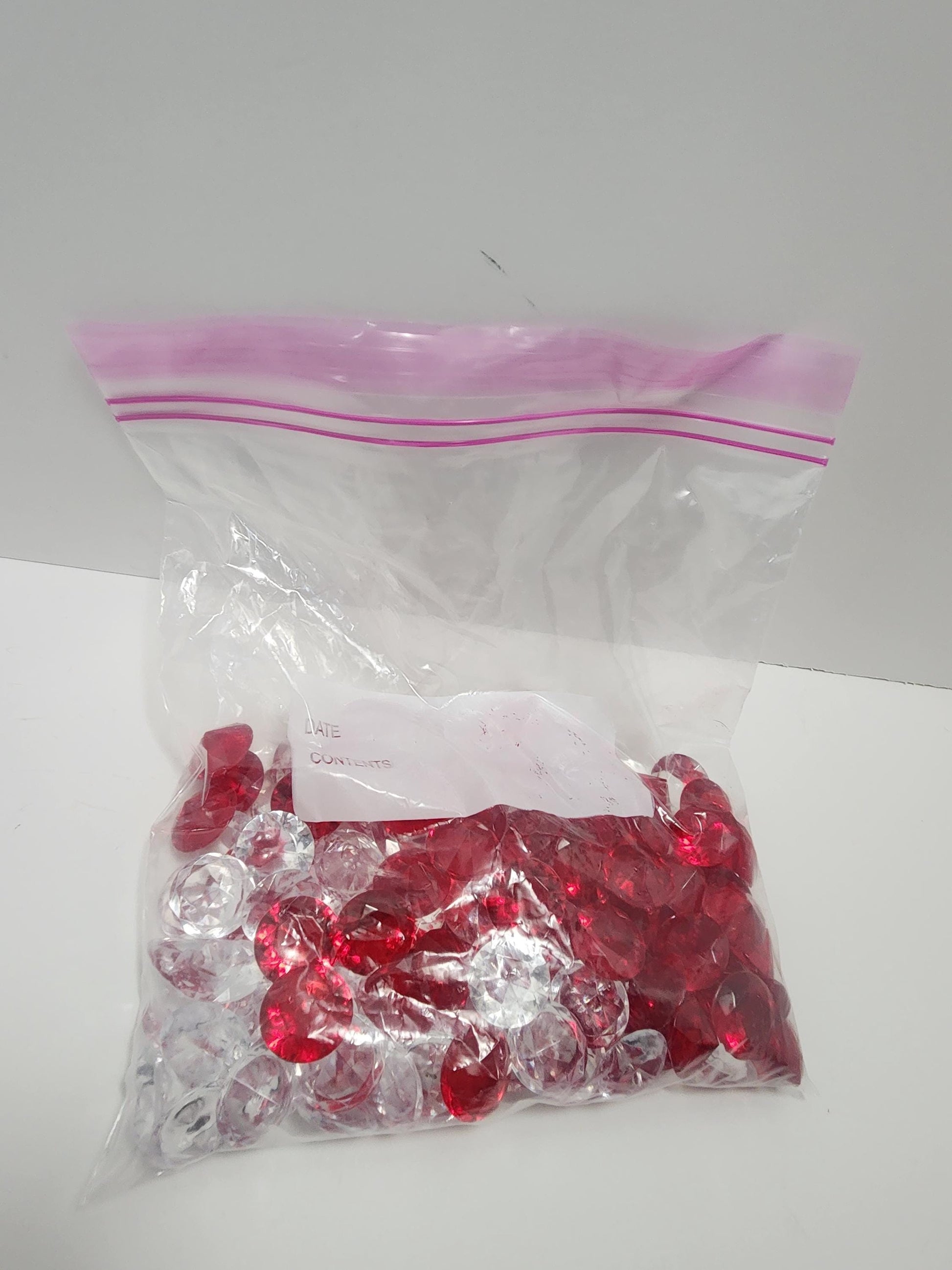 Acrylic Decorative Gems Bags Of Red and Silver - Decor - Arts and Crafts - Crafts - Decorative - Acrylic Gems