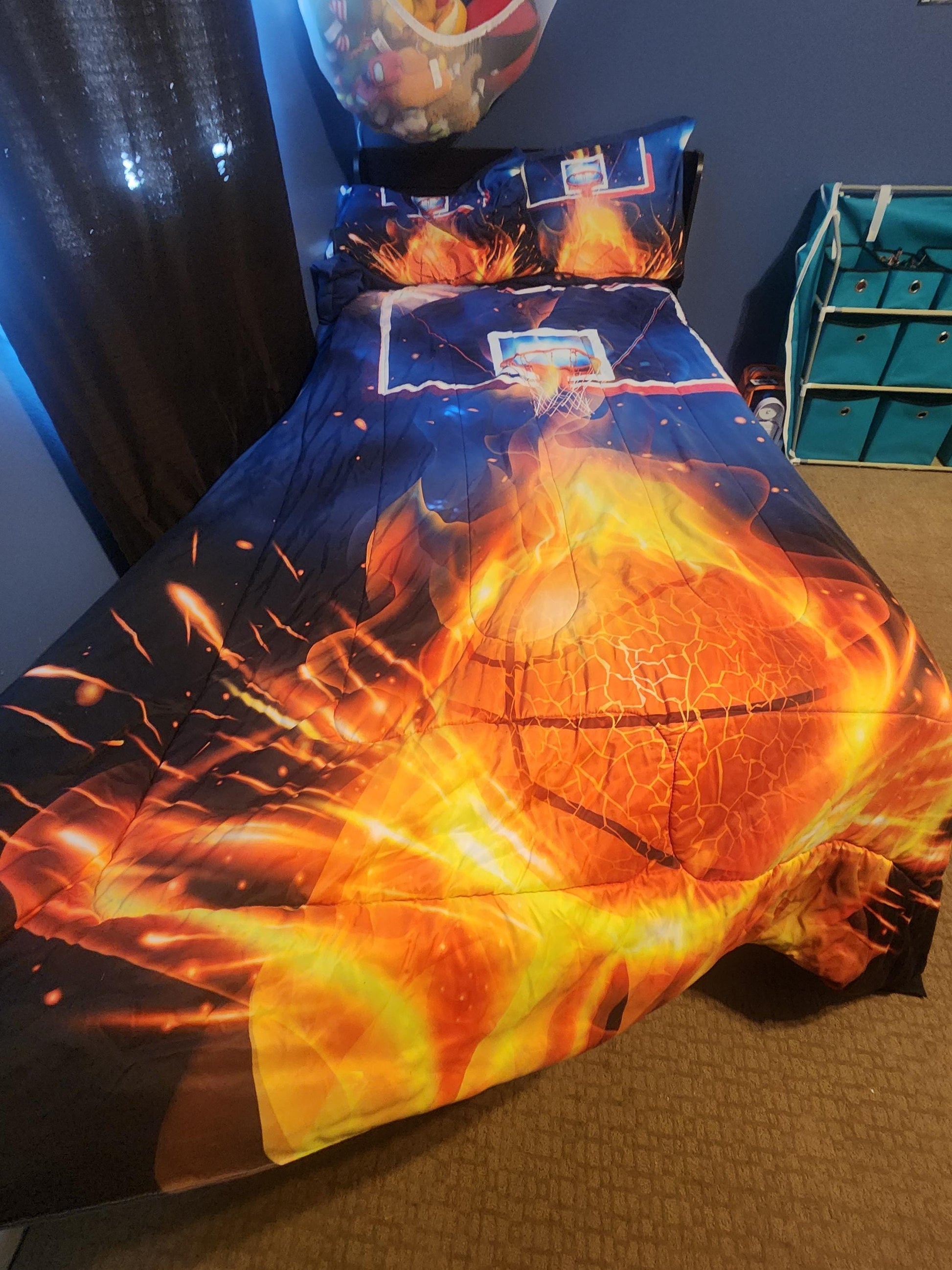 Twin Bedding Comforter 3 Piece NBA Basketball Set - Twin Bed - Twin Bedding - Comforter - Bedding Set - Pillowcases - Comfoter - Kids Room