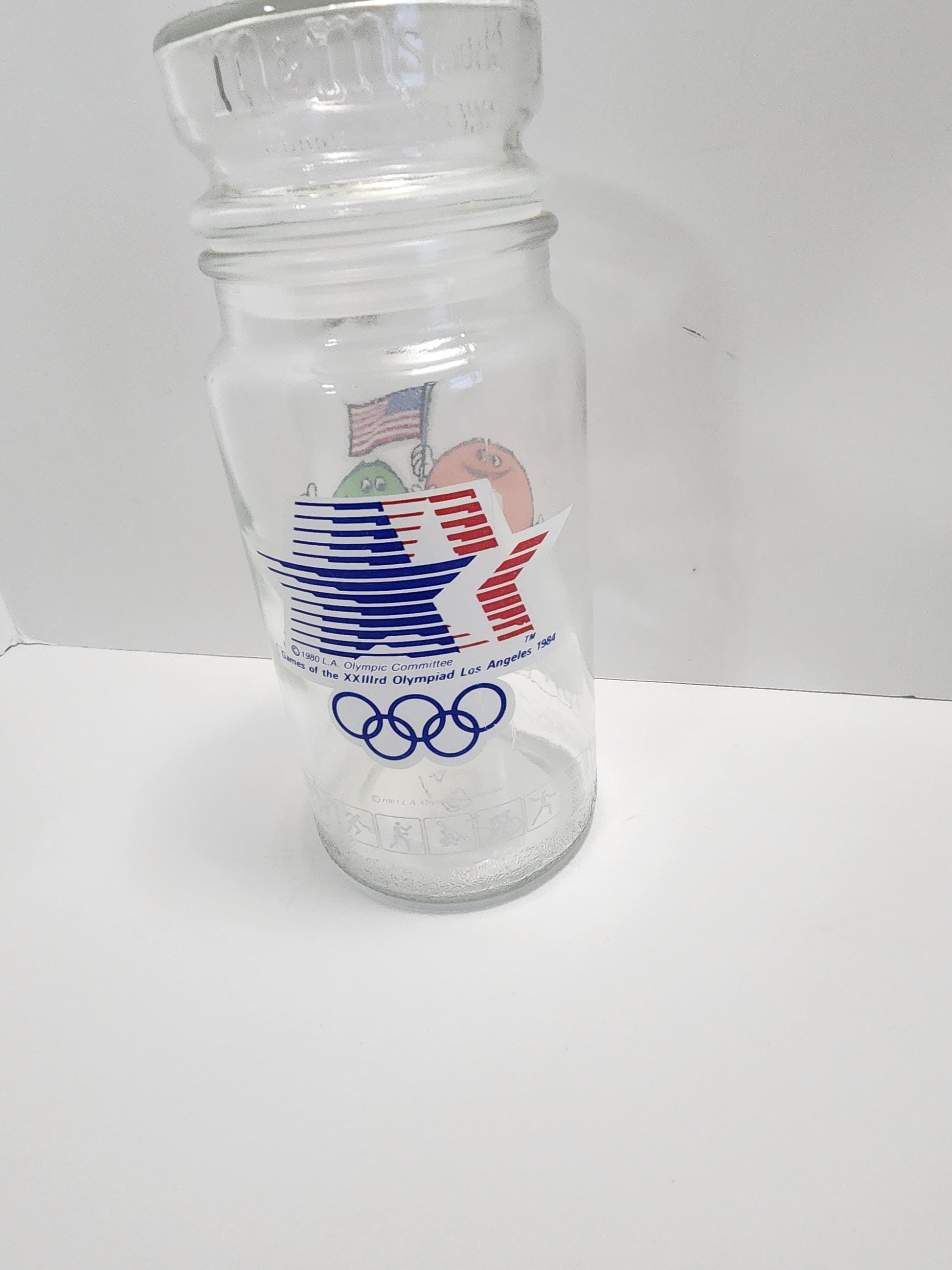 M&M's 1980s Olympics Glass Vintage Jar - Jars - Candy Jar - Glass - Vintage Glass - Olympics - 1980s - Vintage Candy - Mnms