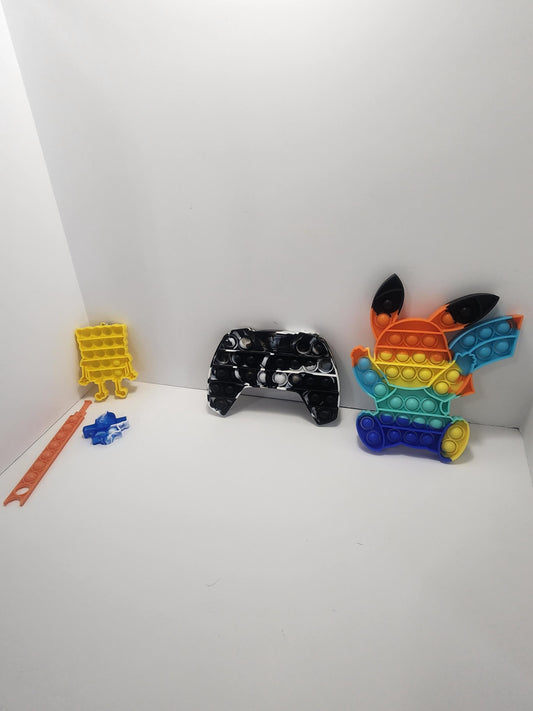 Fidget Pop Toys - Pop - Pop It's - Pop Toys - Fidget Toys - Fidget - Gaming - Pokemon - Pikachu - Spongebob SquarePants
