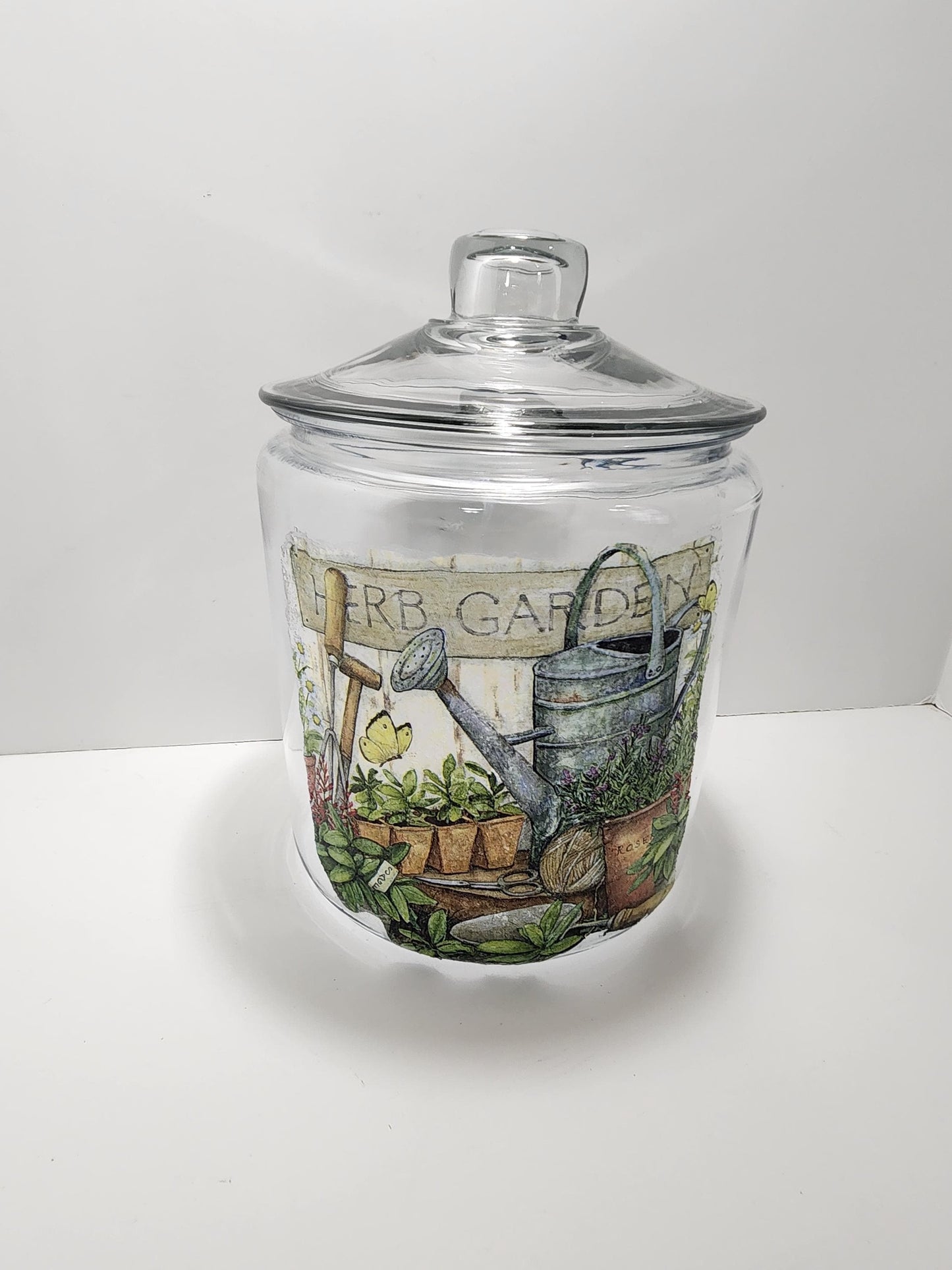 Herb Garden Big Glass Jar - Gardens - Herbs - Gift For Gardener - Glass - Big Glass Jar - Jars - Storage Jars
