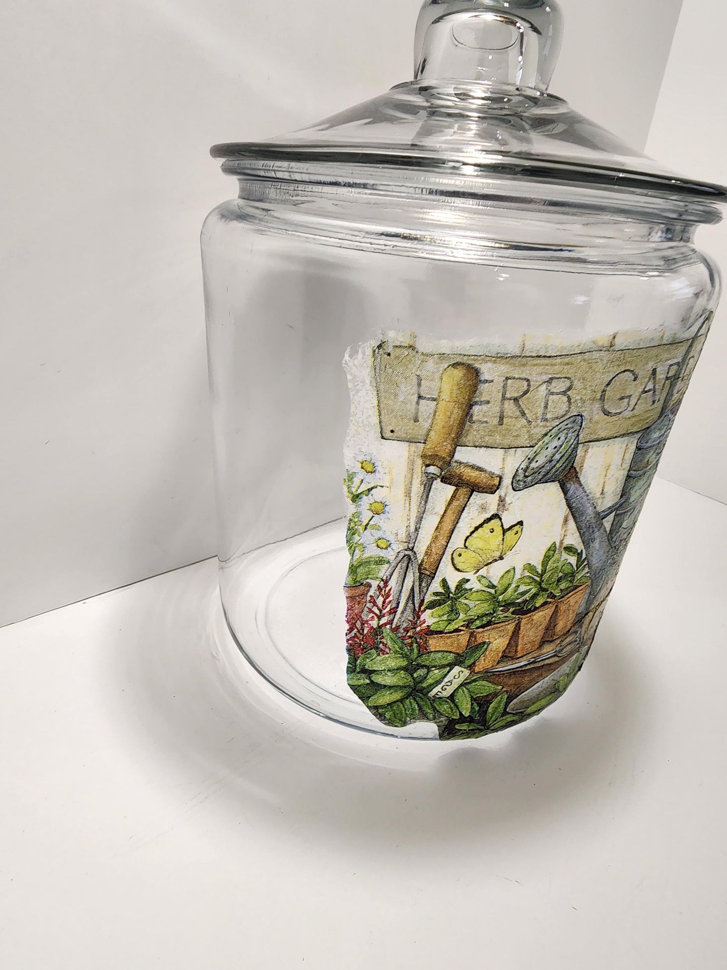 Herb Garden Big Glass Jar - Gardens - Herbs - Gift For Gardener - Glass - Big Glass Jar - Jars - Storage Jars
