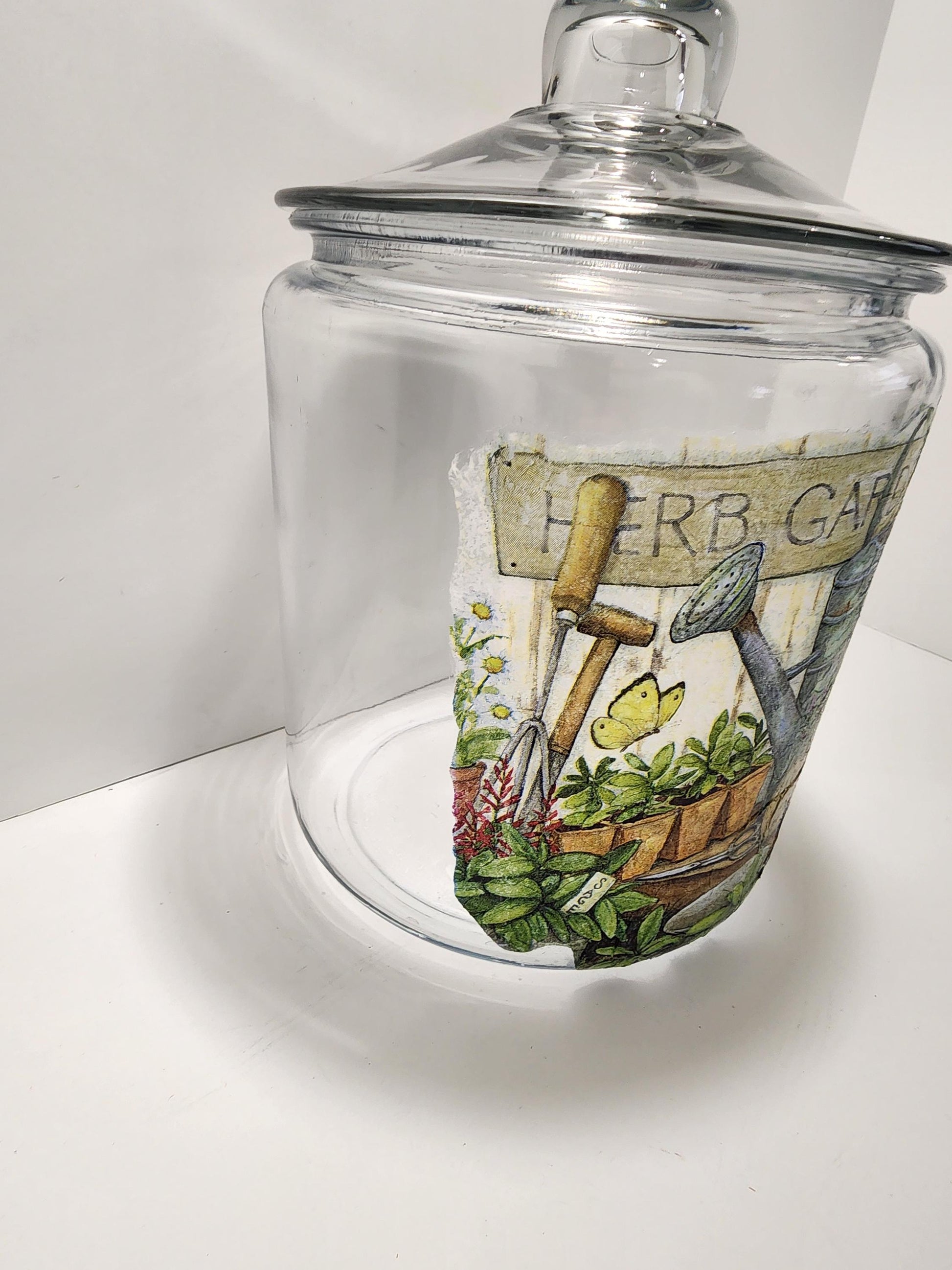 Herb Garden Big Glass Jar - Gardens - Herbs - Gift For Gardener - Glass - Big Glass Jar - Jars - Storage Jars