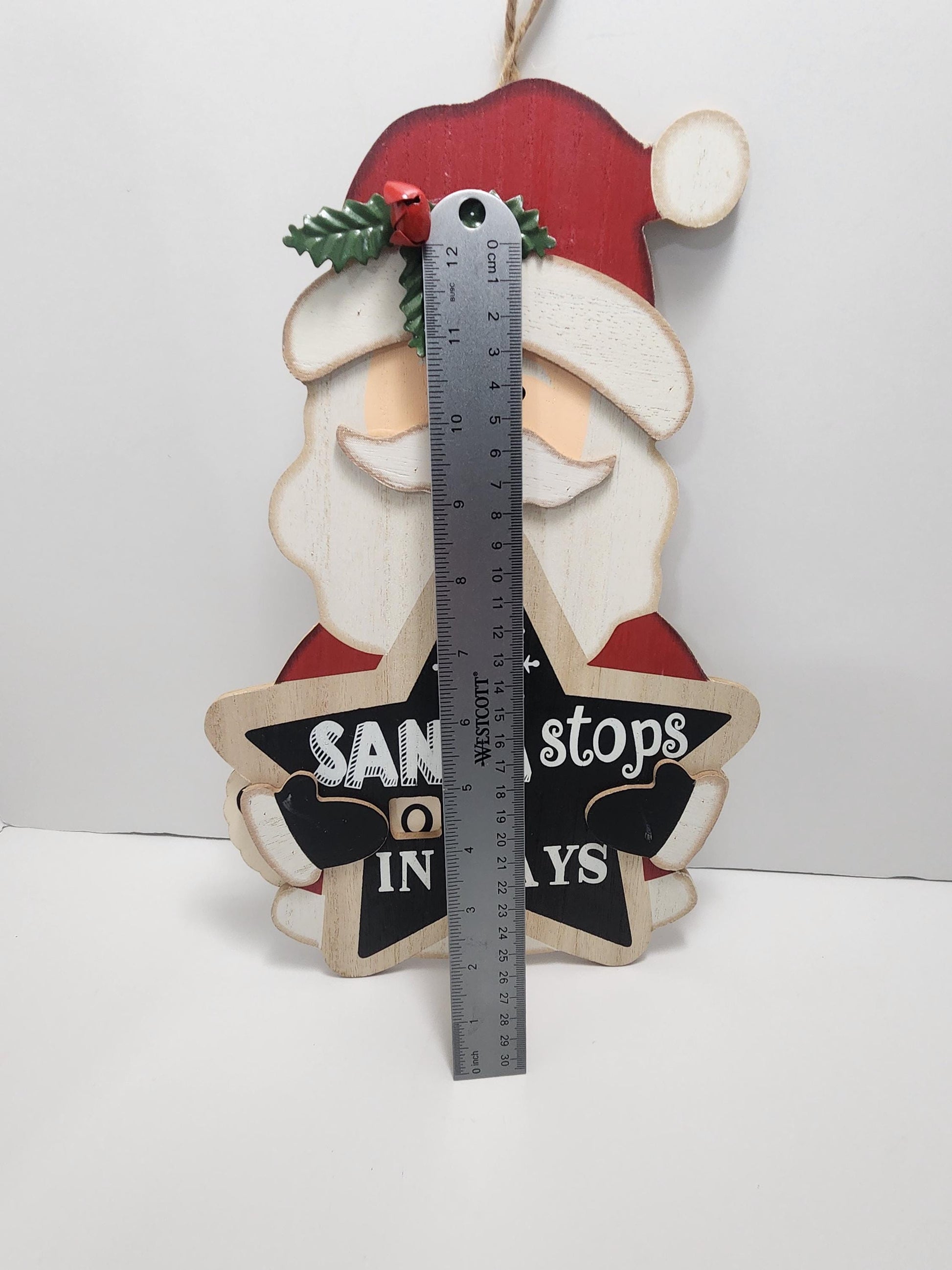 Santa Hanging Countdown Sign - Santa - Santa Claus - Santa Countdown - Days Of Christmas - Christmas - Christmas Decor - Santa Decor