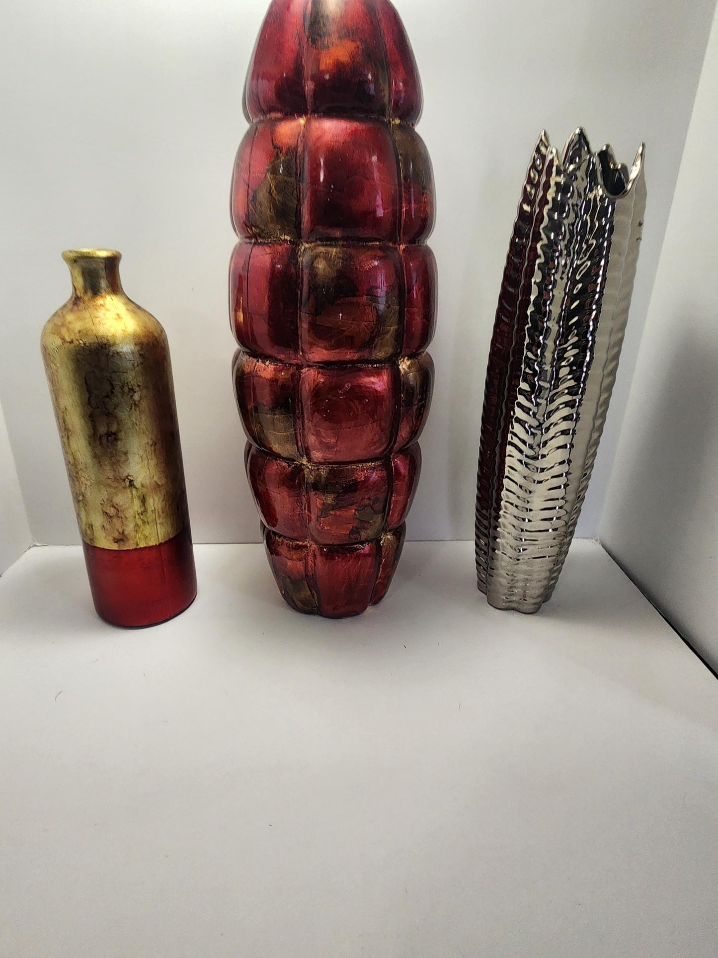 Vintage Vases - Vase - Vases - Metallic Vase - Ruby Red Vase - Metallic - Flowers - Decor - Vintage Decor
