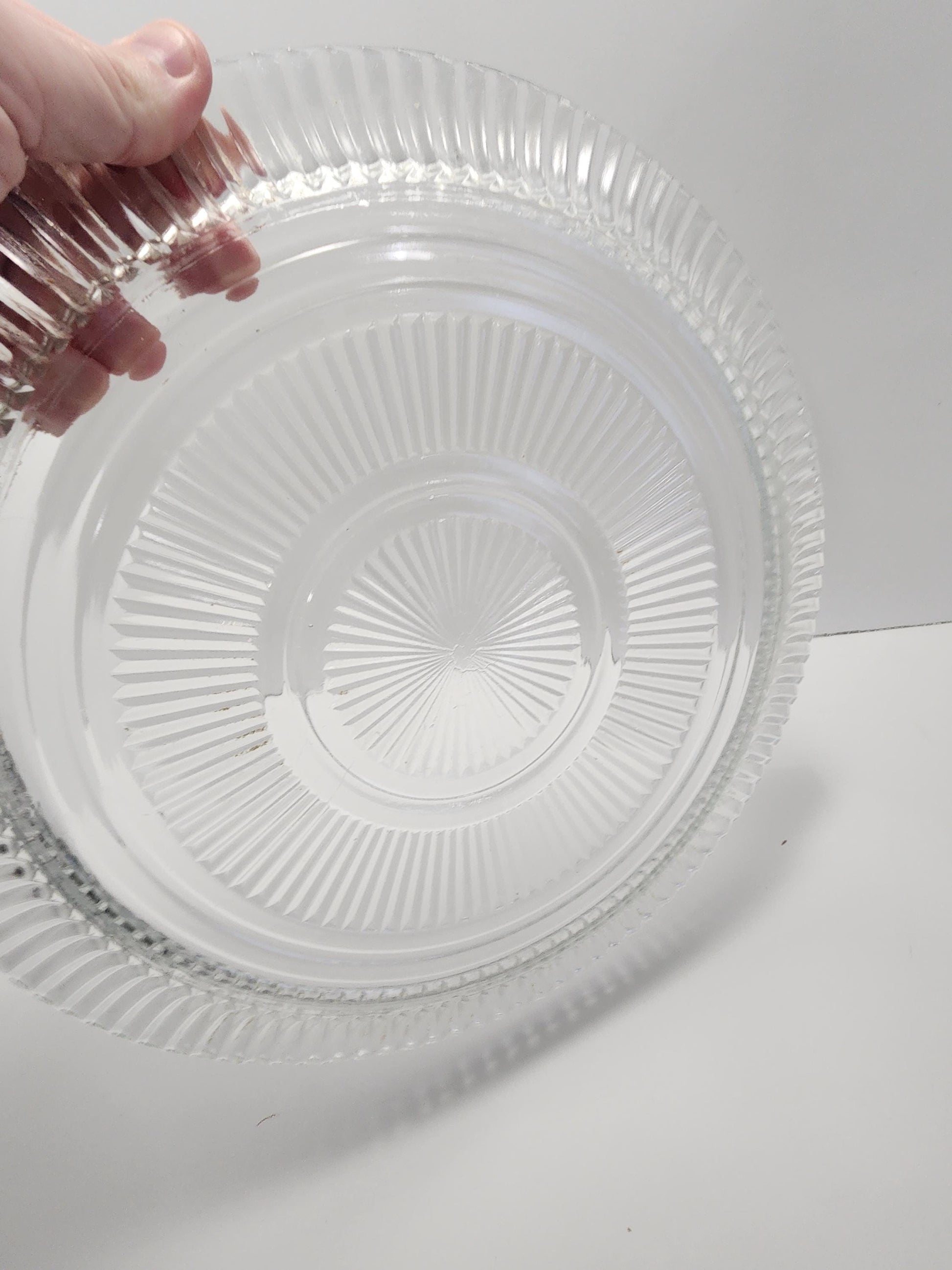 Anchor Hocking 12inch Glass Vintage Serving Plates - Plates - Vintage Dinnerware - Anchor Hocking - Serving - Serving Plates - Vintage Glass