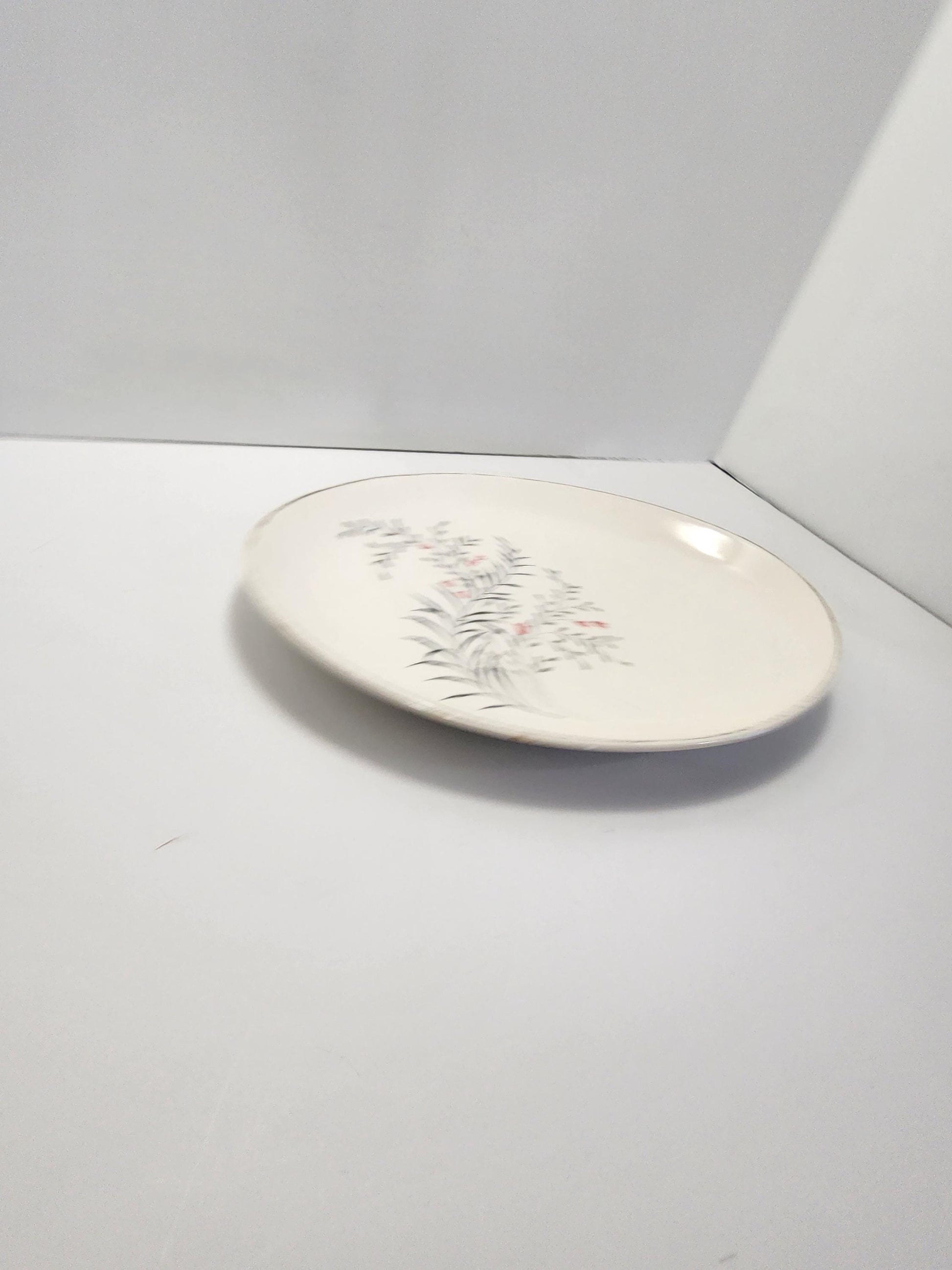 Oval Stoneware 1950s Kitchen Plate - Stoneware - Oval Plates - Serving Plate - Antique Kitchen - Kitchen - Plates