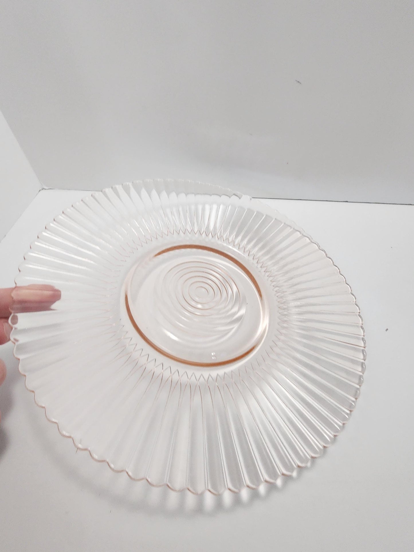 Pink Depression Glass Serving Plate - Serving Tray - Serving Plate - Plates - Vintage Plate - Depression Glass - Pink Glass - Serving