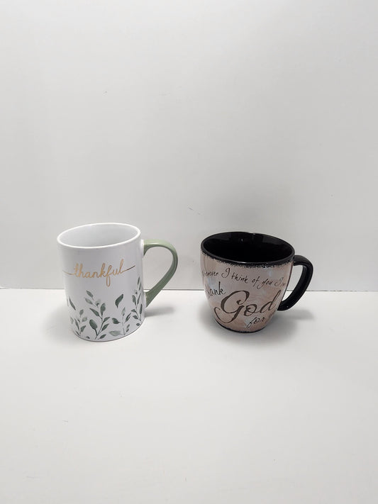 Thankful and Thank God Coffee Mugs - Coffee - Mugs - Coffee Mugs - Thankful - God - Thank God - Religious Gift - Religion - Gift Mugs