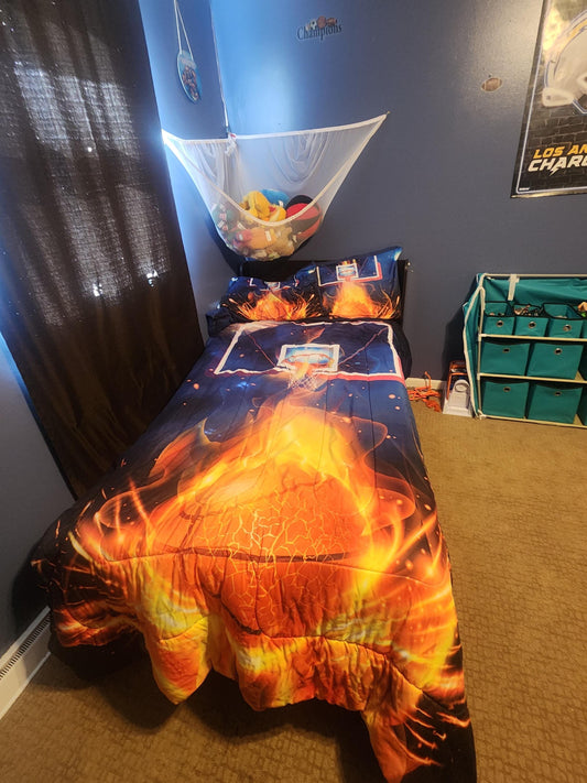 Twin Bedding Comforter 3 Piece NBA Basketball Set - Twin Bed - Twin Bedding - Comforter - Bedding Set - Pillowcases - Comfoter - Kids Room
