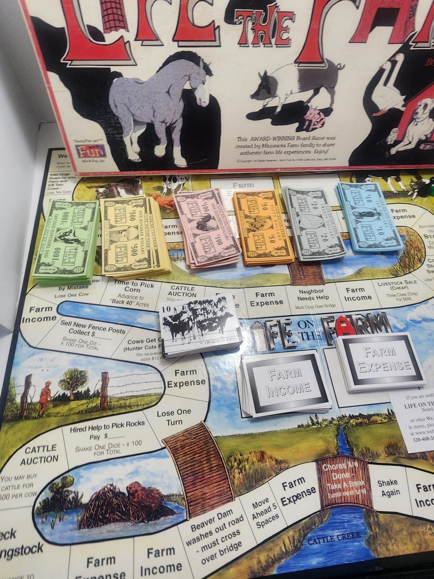 1996 Life On The Farm Board Game - Games - Vintage Games - Board Games - Life - Farm - Farm Toys - Farm Gifts - Family Game Night - Family