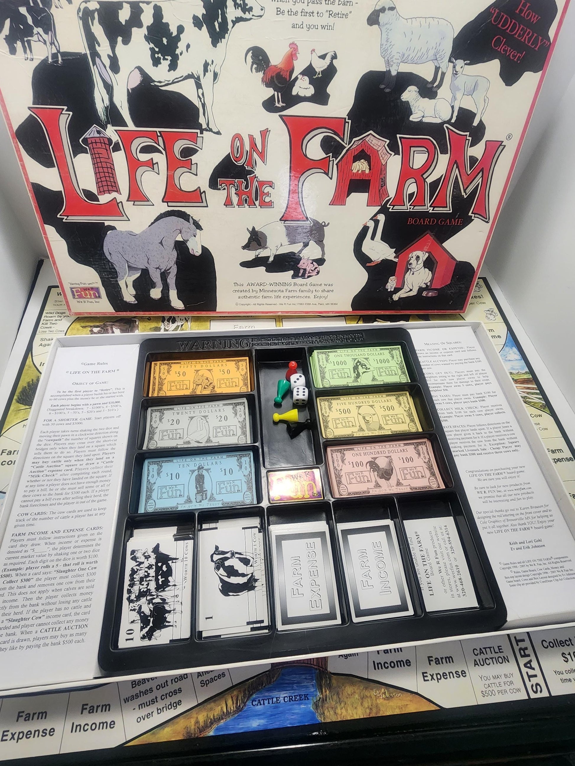 1996 Life On The Farm Board Game - Games - Vintage Games - Board Games - Life - Farm - Farm Toys - Farm Gifts - Family Game Night - Family