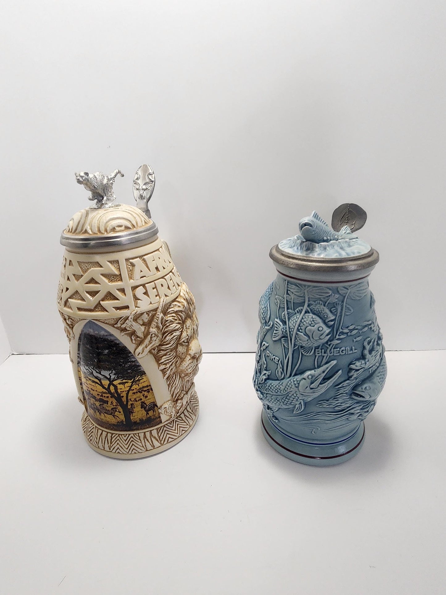 Avon Limited Edition 1990s Beer Steins - Beer - Beer Steins - Avon - Avon Steins - Vintage Steins - Safari - Africa - Fishing - Fishermen