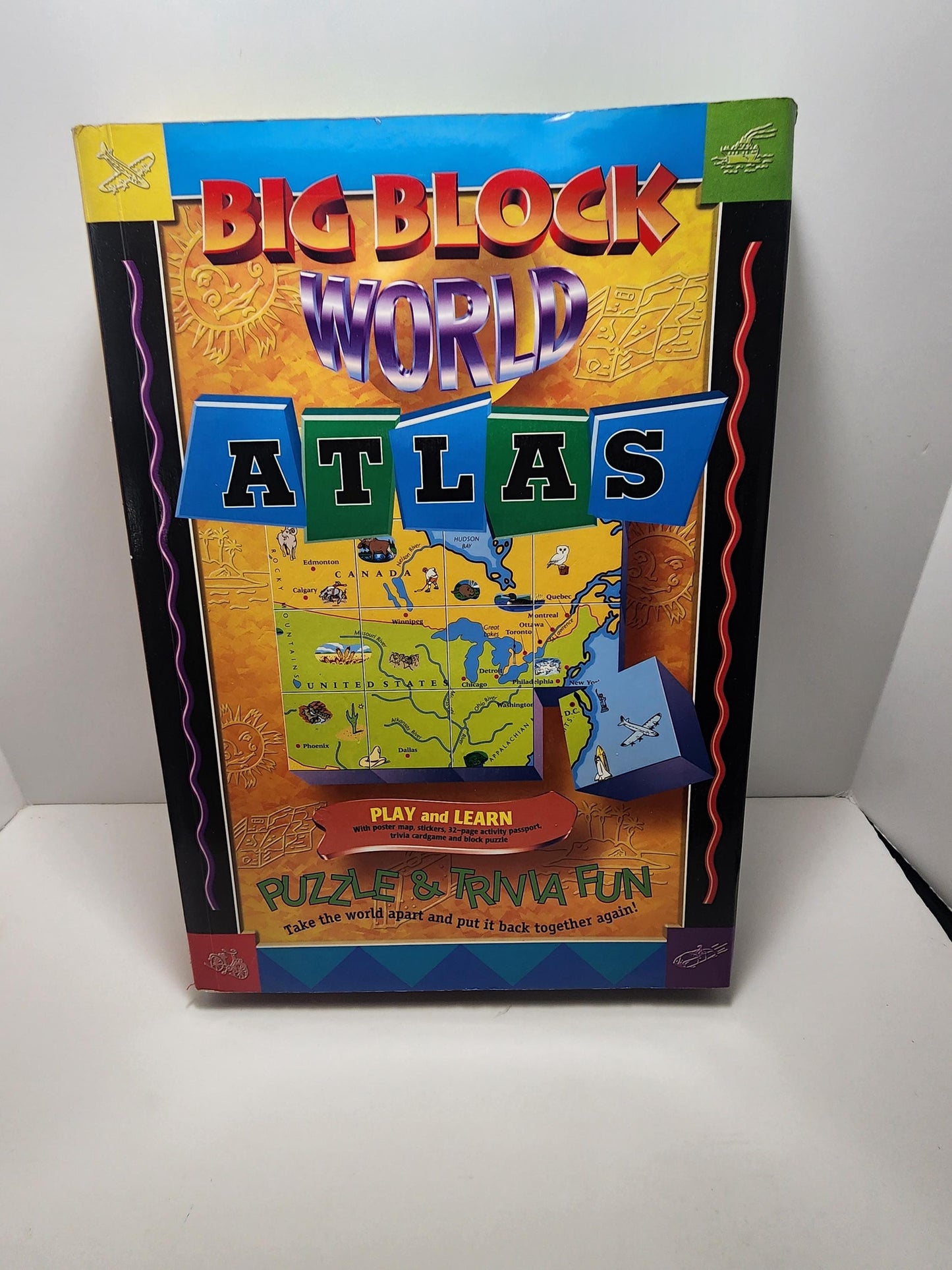 Big Block World Atlas Puzzle & Trivia - Trivia - Puzzles - Blocks - Kids Games - Learning Toys - Educational Toys - School - World Atlas