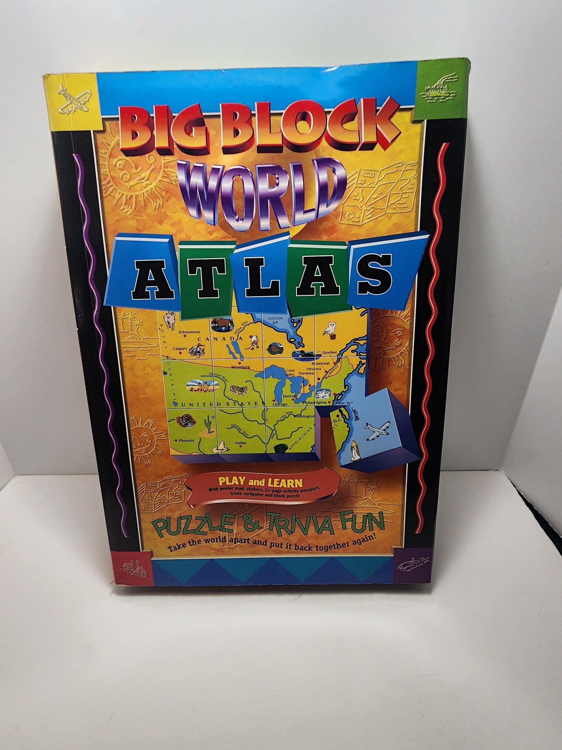 Big Block World Atlas Puzzle & Trivia - Trivia - Puzzles - Blocks - Kids Games - Learning Toys - Educational Toys - School - World Atlas