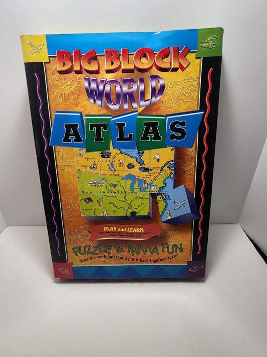 Big Block World Atlas Puzzle & Trivia - Trivia - Puzzles - Blocks - Kids Games - Learning Toys - Educational Toys - School - World Atlas