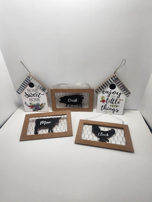 Farm Decor Signs Lot - Farm - Farm House - Pigs - Chicken - Cows - Decor - Home Decor - Farming - Farm Gift