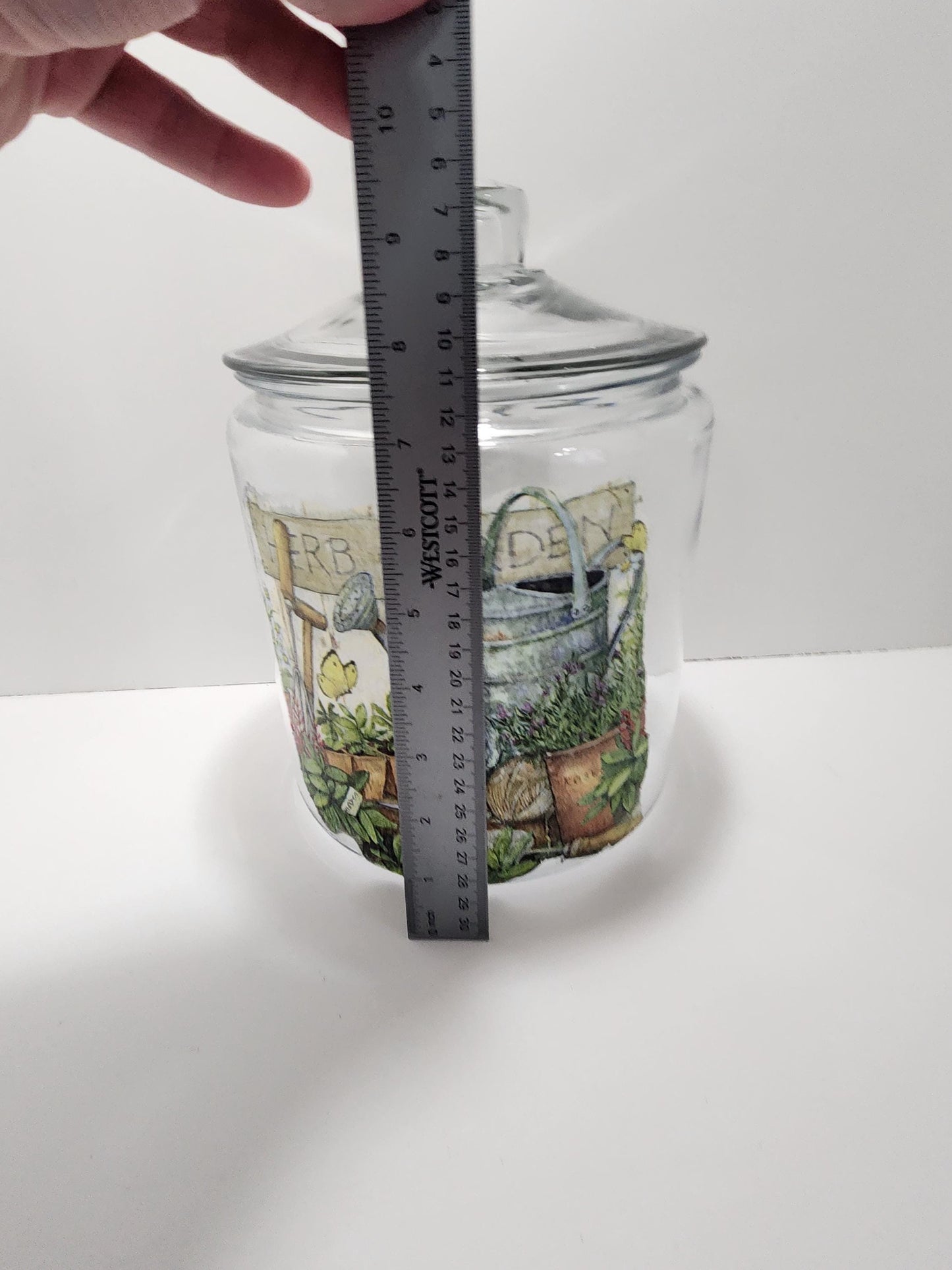 Herb Garden Big Glass Jar - Gardens - Herbs - Gift For Gardener - Glass - Big Glass Jar - Jars - Storage Jars