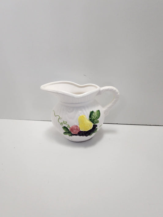 Samson Imports 1964 Antique Hand Painted Pitcher Jar - Samson Imports - Antiques - 1960s - Teapot - Pitcher - Vintage Glass - Fruit - Farm