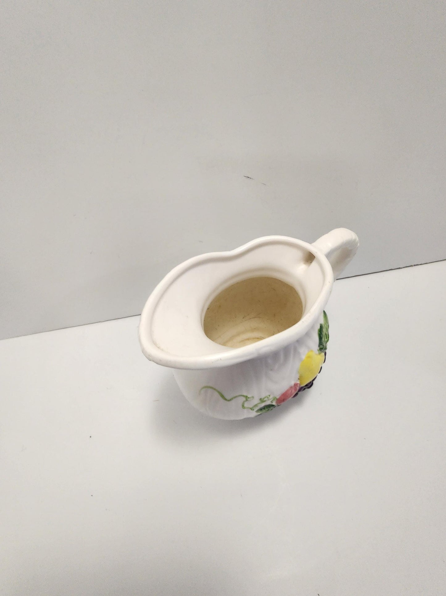 Samson Imports 1964 Antique Hand Painted Pitcher Jar - Samson Imports - Antiques - 1960s - Teapot - Pitcher - Vintage Glass - Fruit - Farm