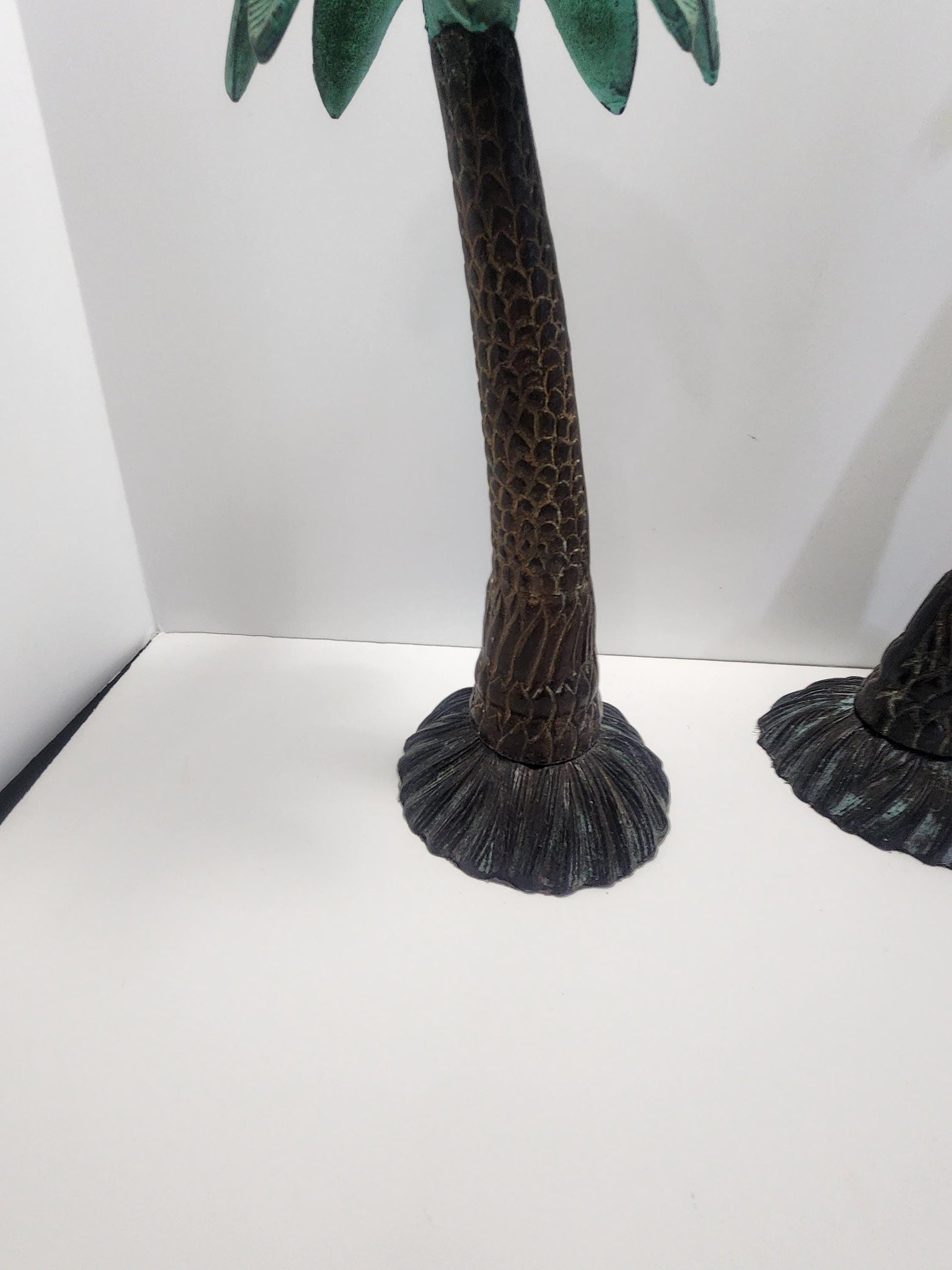 Palm Trees Set of 2 Iron Vintage 1980s Candle Holders - Palm Trees - Candles - Candle Holders - Tealights - Tealight Holders - Beach - Decor