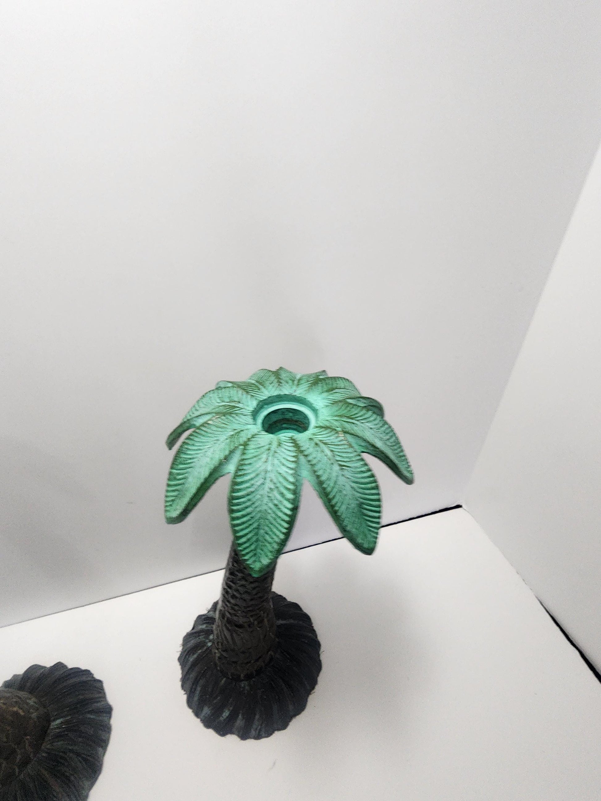 Palm Trees Set of 2 Iron Vintage 1980s Candle Holders - Palm Trees - Candles - Candle Holders - Tealights - Tealight Holders - Beach - Decor