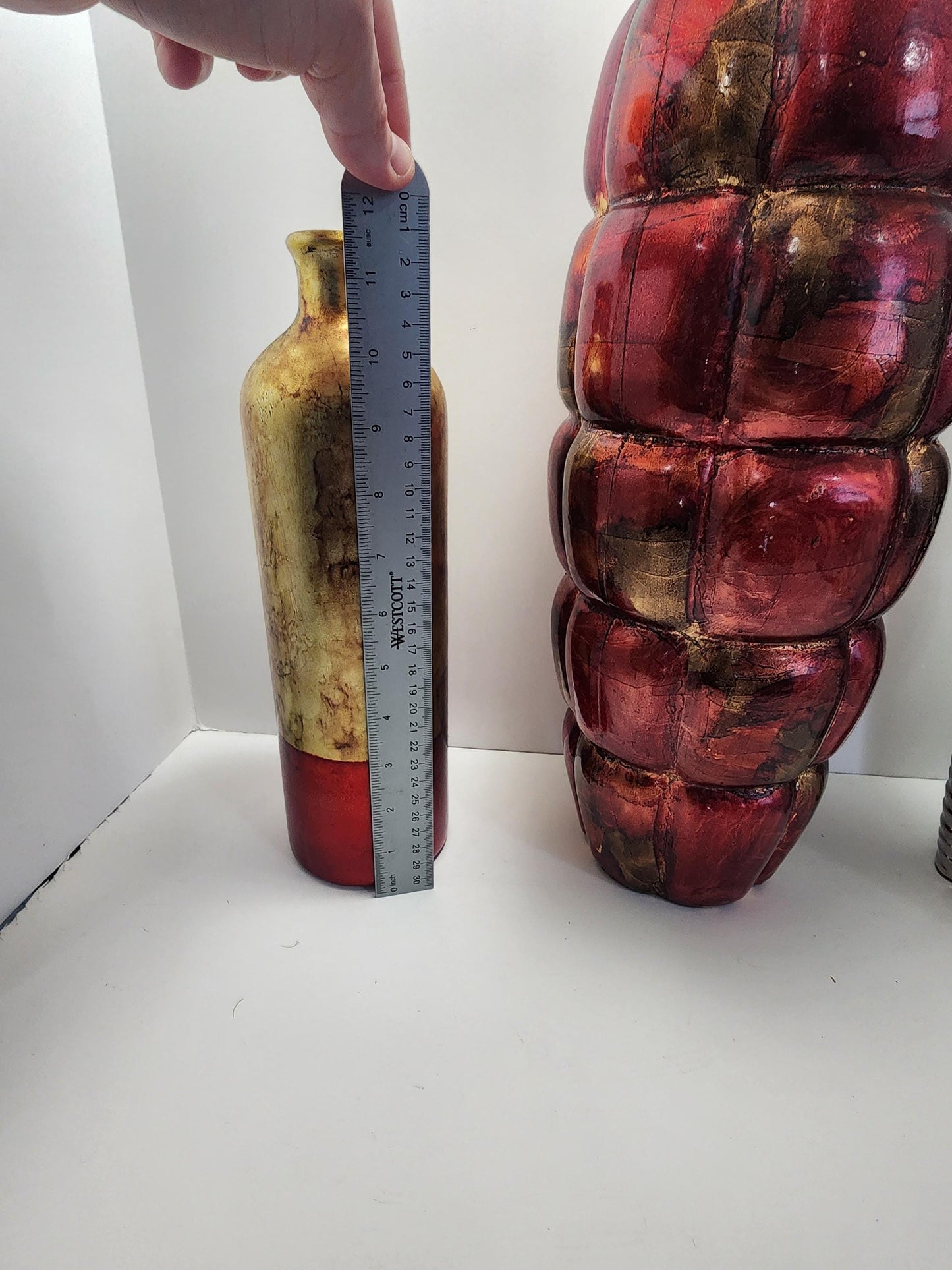 Vintage Vases - Vase - Vases - Metallic Vase - Ruby Red Vase - Metallic - Flowers - Decor - Vintage Decor