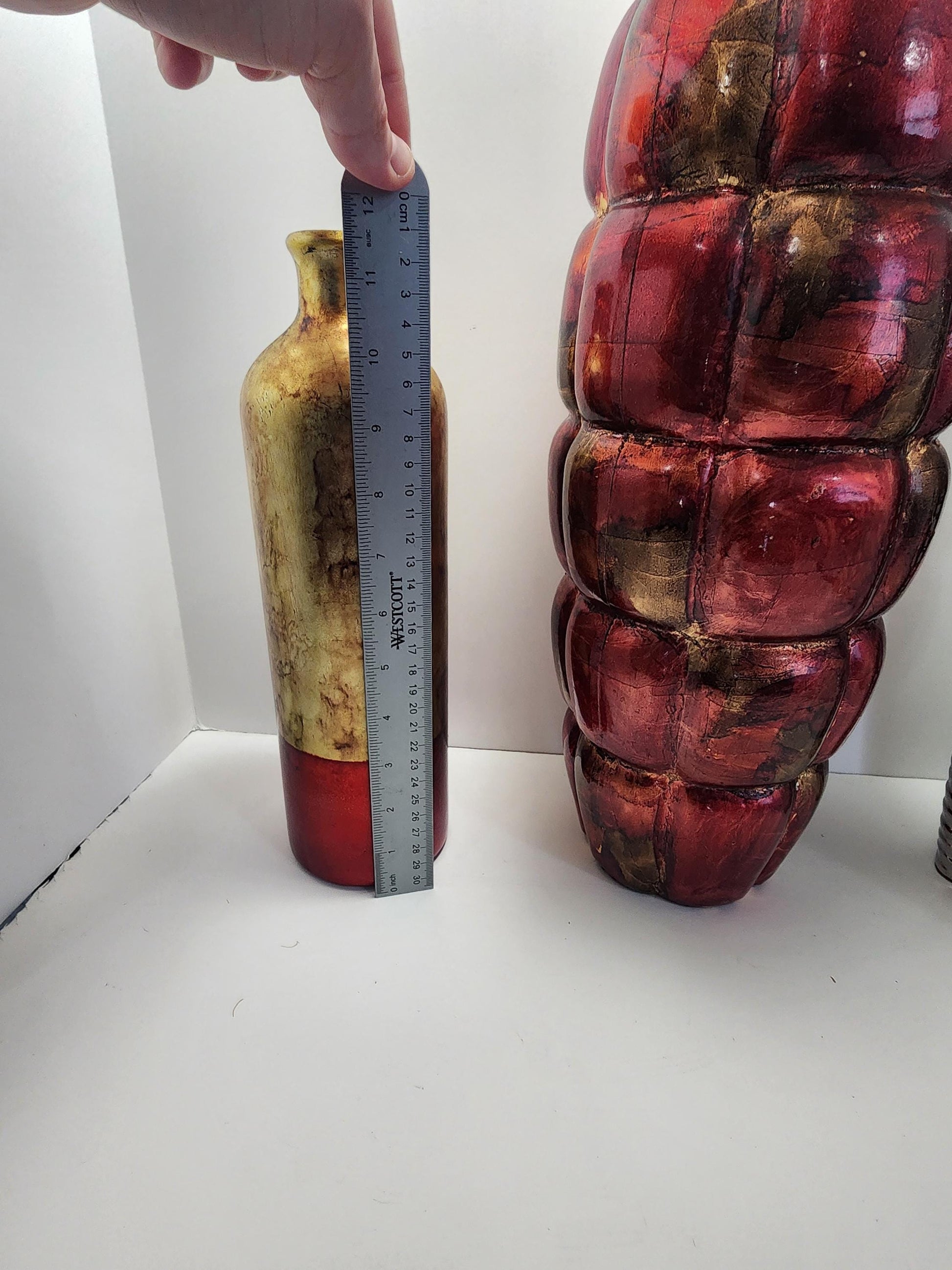 Vintage Vases - Vase - Vases - Metallic Vase - Ruby Red Vase - Metallic - Flowers - Decor - Vintage Decor