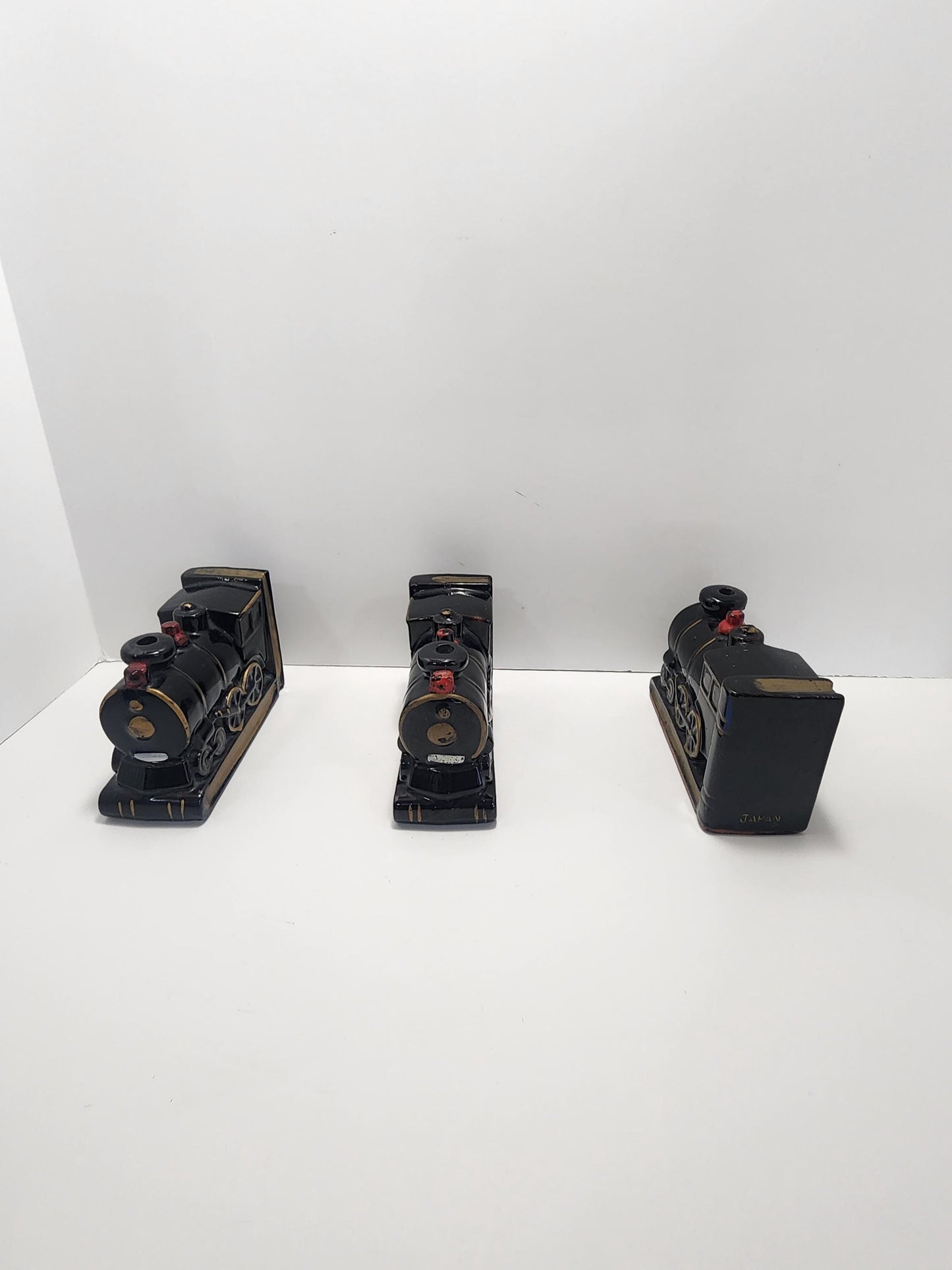 Train Bookends Lot of 3 - Bookends - Vintage Books - Vintage Bookends - Trains - Train Decor - Library - Library Decor