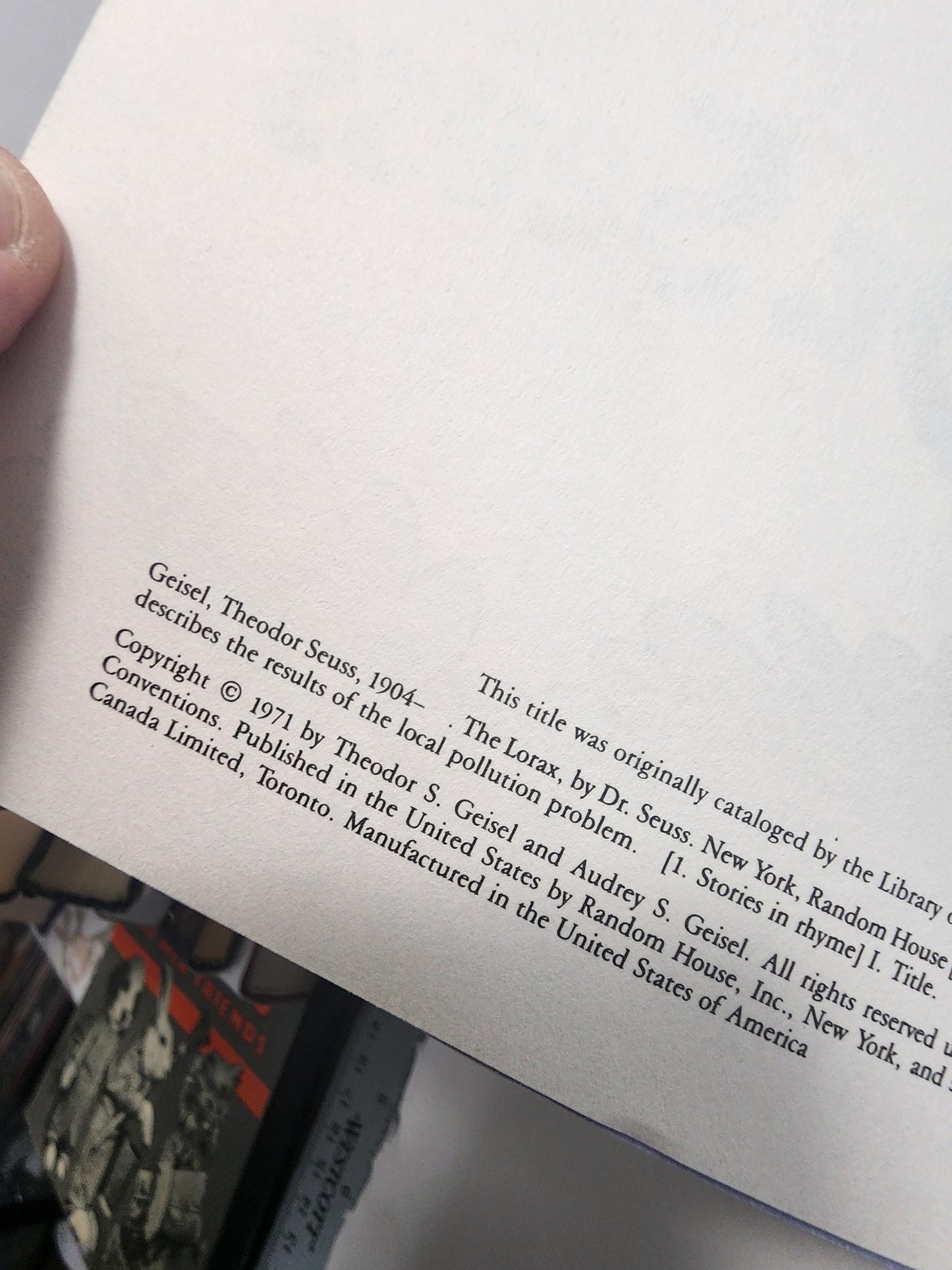 Dr Seuss 1992 The Lorax Random House Vintage Book with Tape - The Lorax - Dr Seuss - Books - Children's Books - Casette Tapes - Read Along