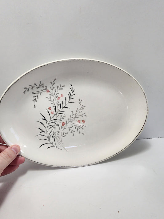 Oval Stoneware 1950s Kitchen Plate - Stoneware - Oval Plates - Serving Plate - Antique Kitchen - Kitchen - Plates