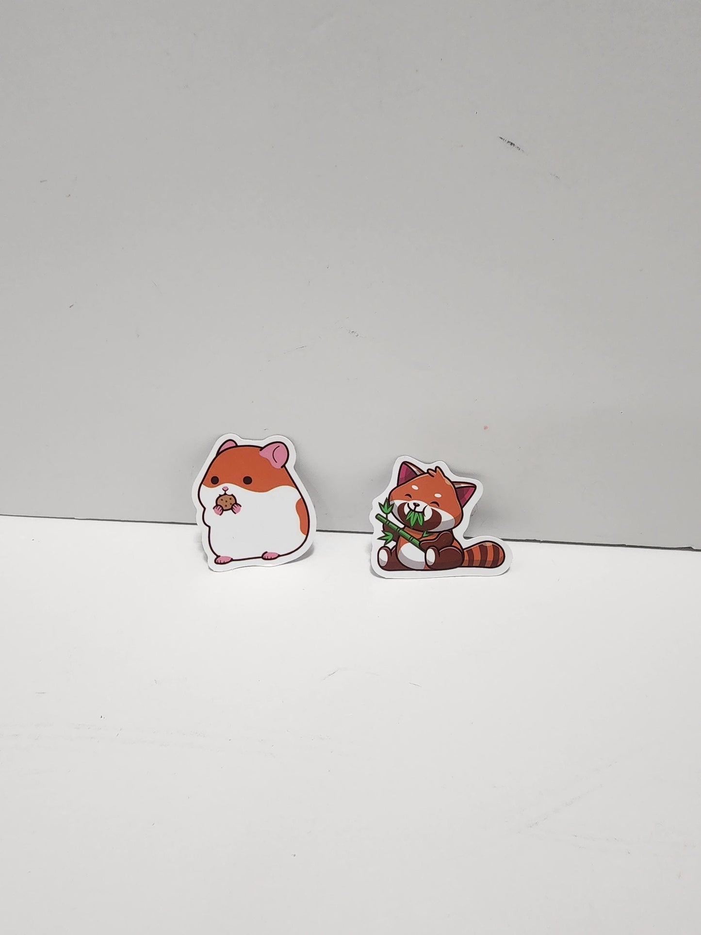Cute Eatting Animal Stickers - Mice - Stickers - Animals - Chunky Animals - Fat Animals - Animal Stickers - Red Panda