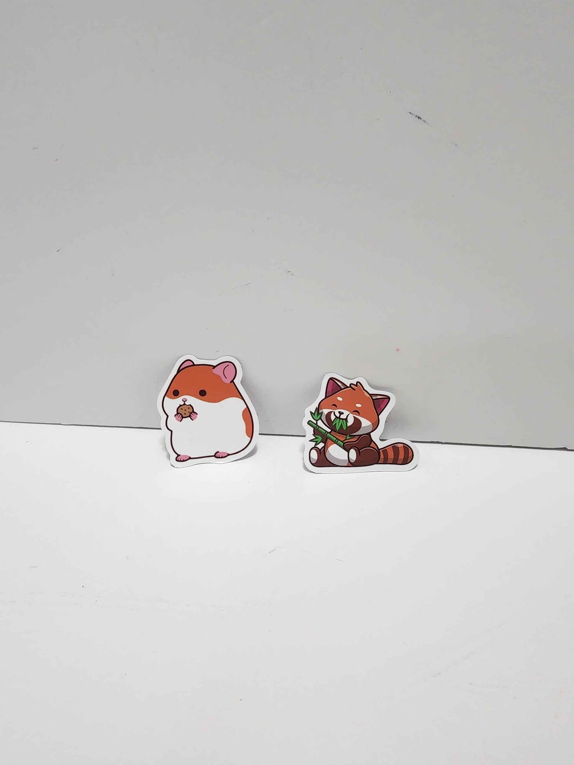 Cute Eatting Animal Stickers - Mice - Stickers - Animals - Chunky Animals - Fat Animals - Animal Stickers - Red Panda