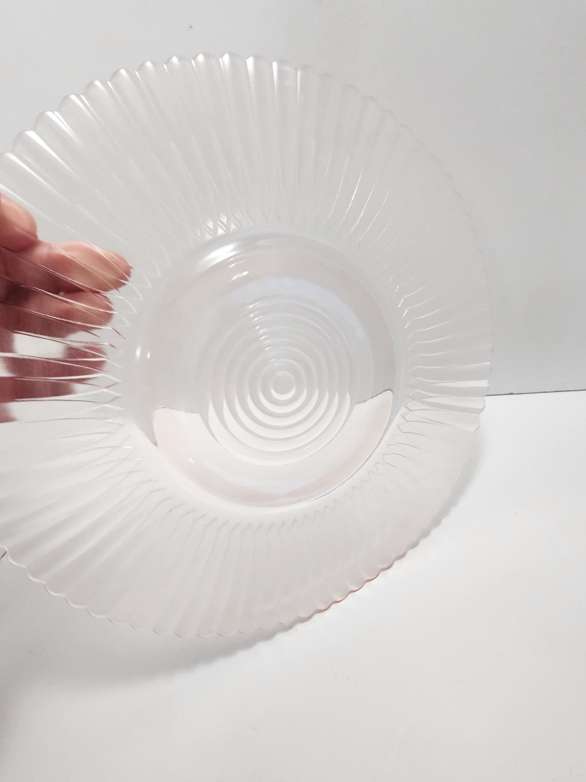 Pink Depression Glass Serving Plate - Serving Tray - Serving Plate - Plates - Vintage Plate - Depression Glass - Pink Glass - Serving