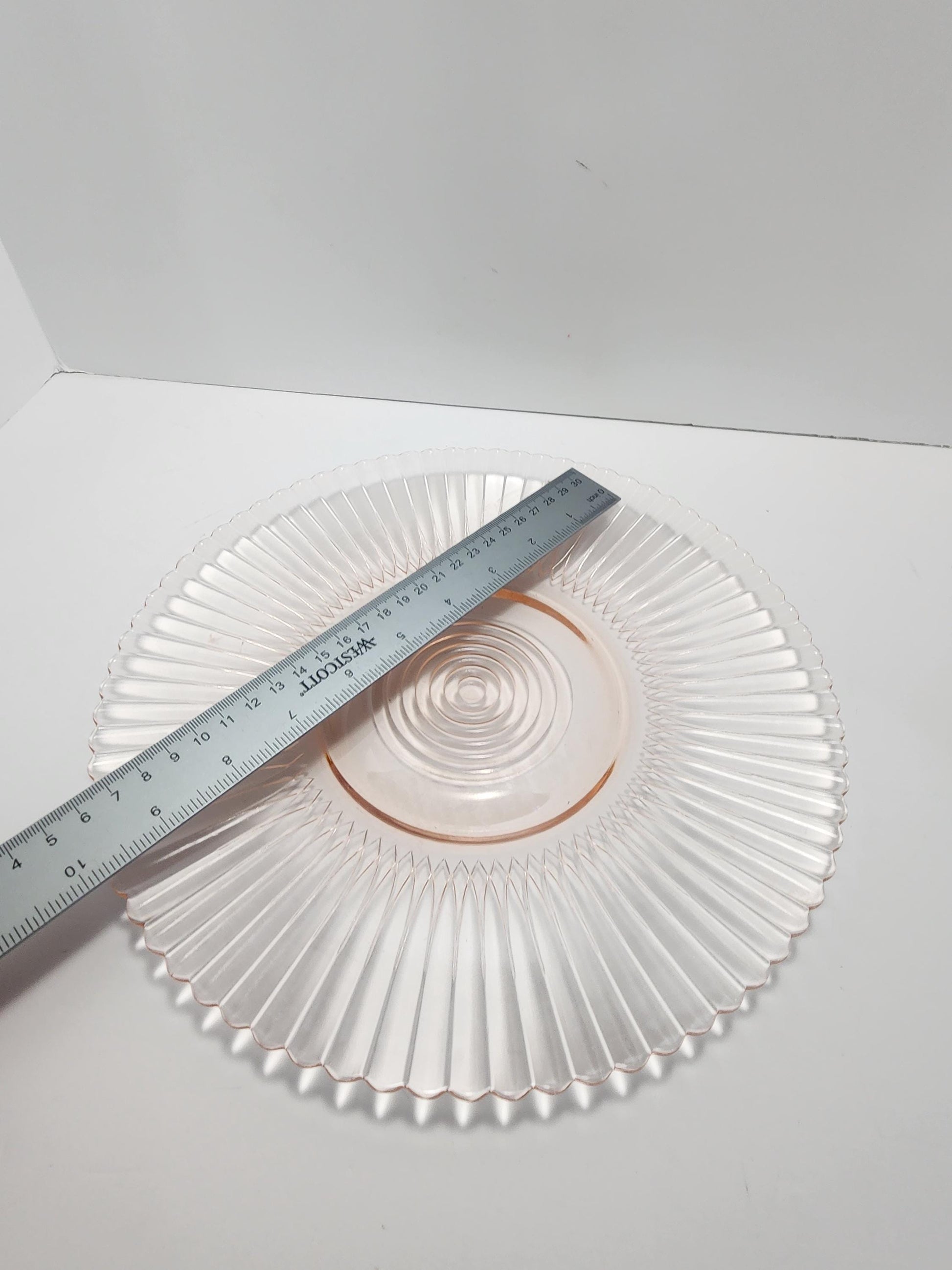 Pink Depression Glass Serving Plate - Serving Tray - Serving Plate - Plates - Vintage Plate - Depression Glass - Pink Glass - Serving