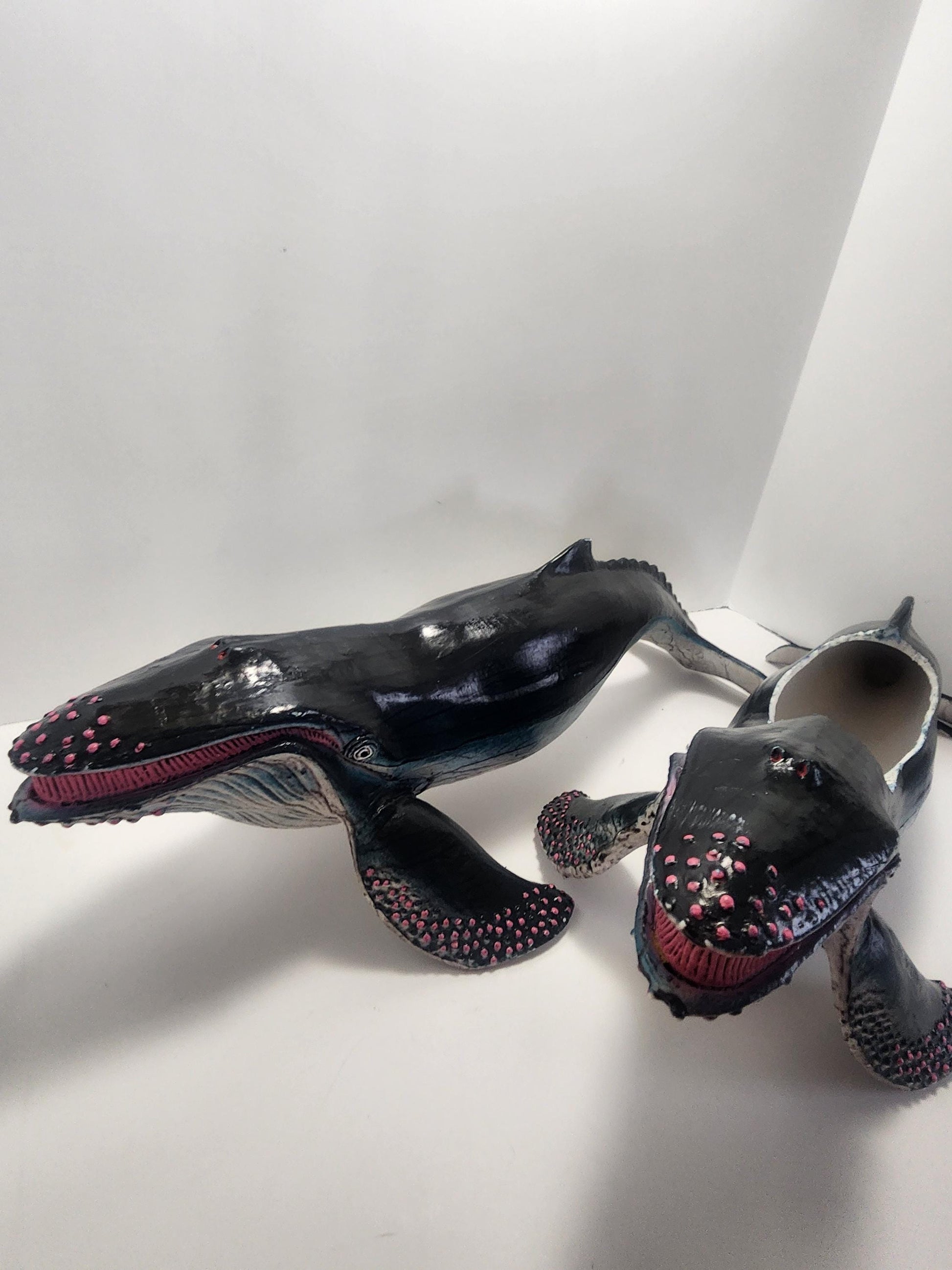 Humpback Whales 1980s Vintage PVC Figures - Whales - Humpback Whales - Pvc - Toys - Planters - Animals - Ocean - Decor