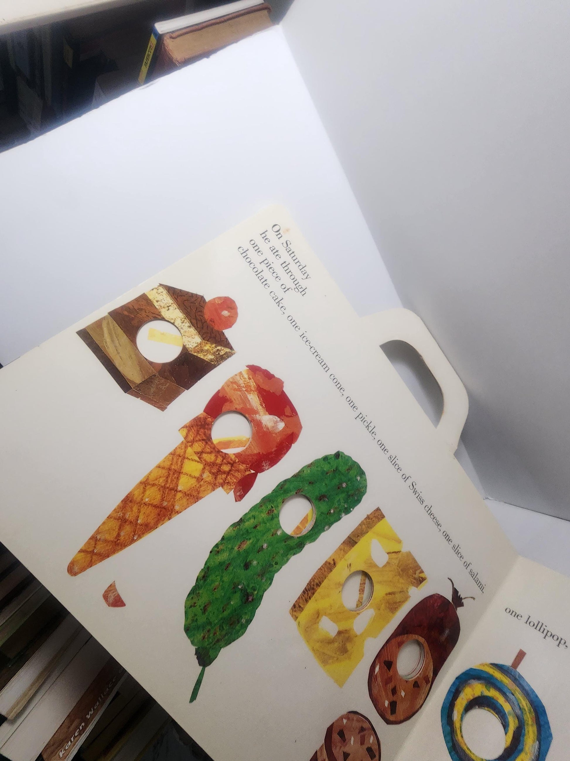 Eric Carle 1987 Oversized The Hungry Caterpiller Book - Books - Vintage Books - Children's Books - Eric Carle - The Hungry Caterpillar