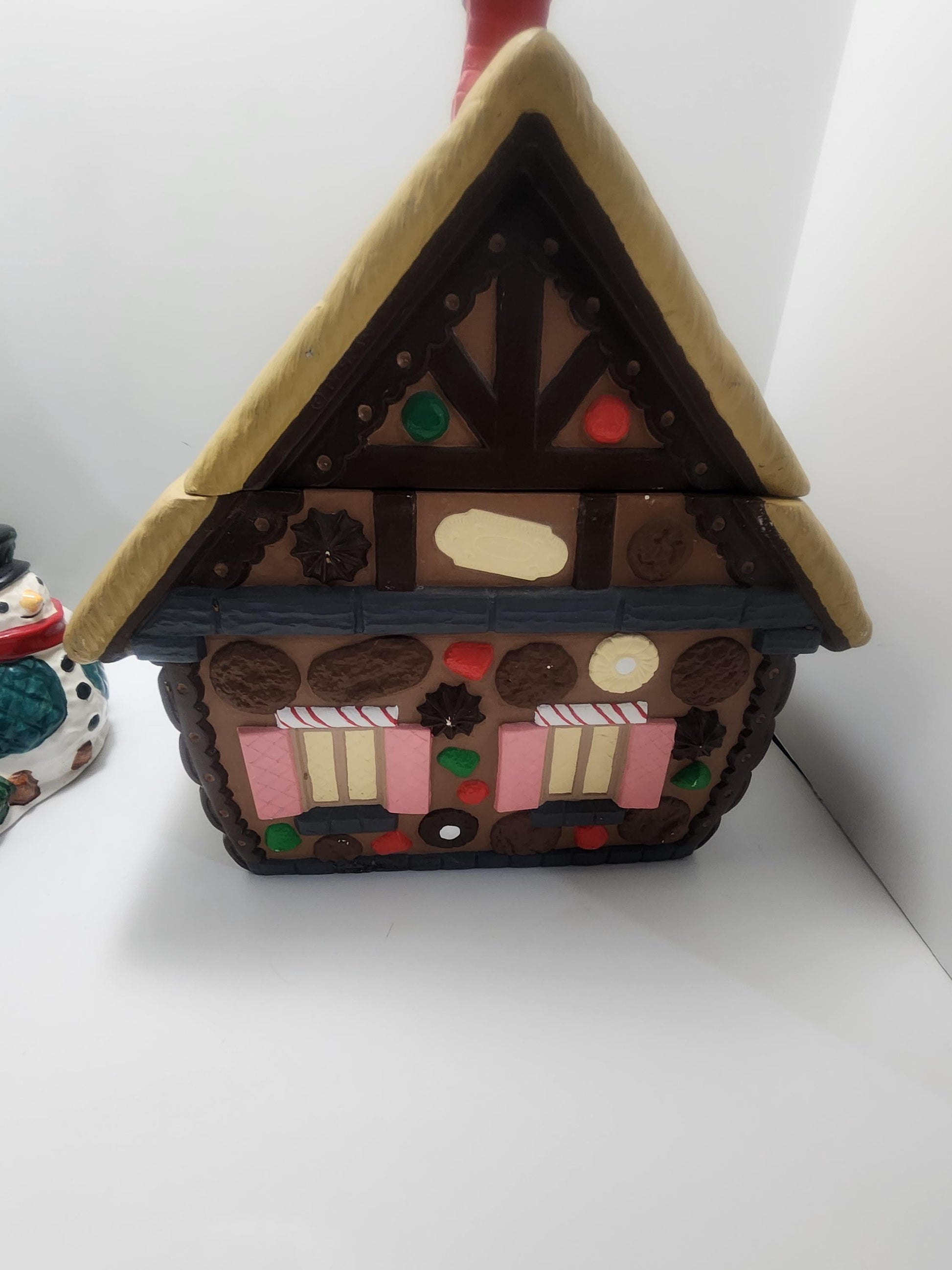 Ceramic Vintage 1980s Christmas Cookie Jars - Christmas - Vintage Christmas - Cookie Jars - Kitchen - Cookies - Gingerbread House - Christma