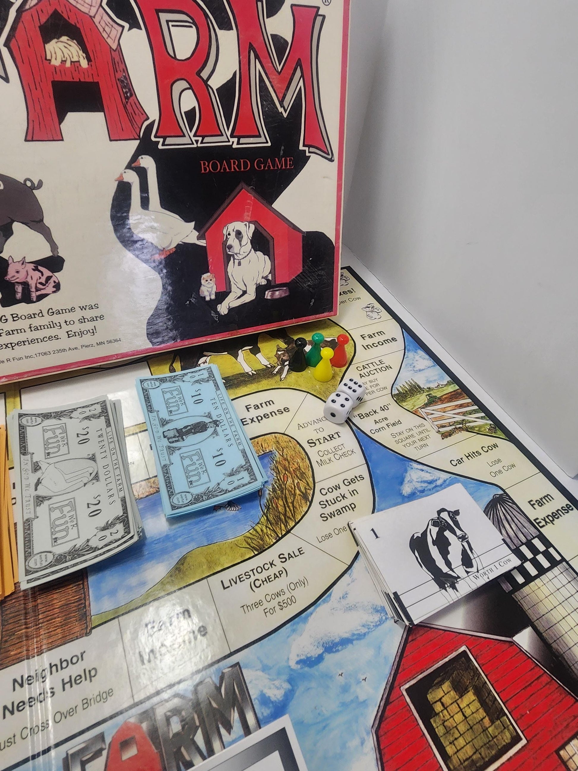 1996 Life On The Farm Board Game - Games - Vintage Games - Board Games - Life - Farm - Farm Toys - Farm Gifts - Family Game Night - Family