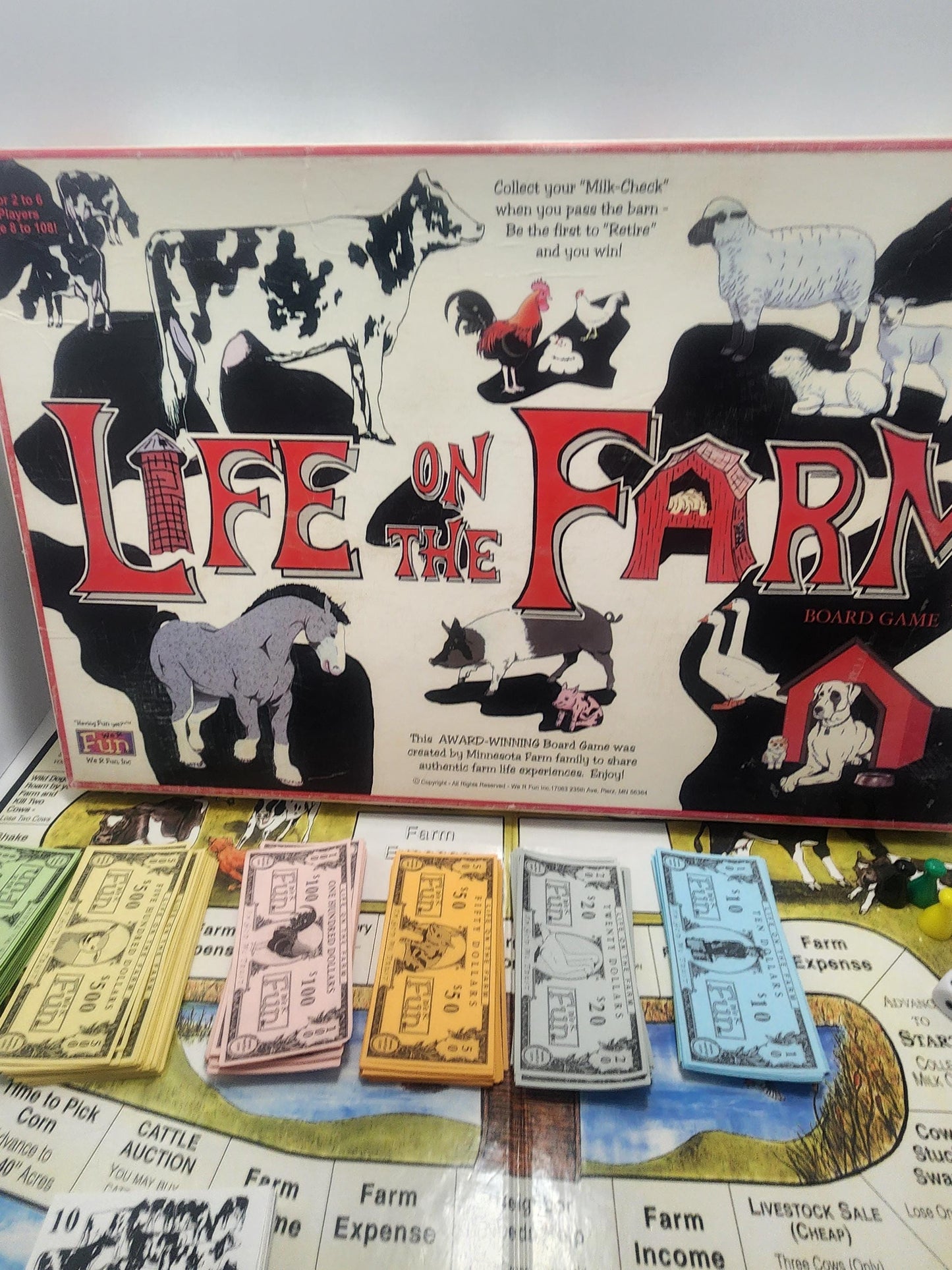 1996 Life On The Farm Board Game - Games - Vintage Games - Board Games - Life - Farm - Farm Toys - Farm Gifts - Family Game Night - Family