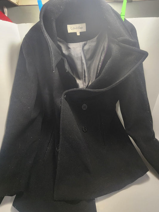 Calvin Kelin Size 6 Wool Charcoal Jacket - Jackets - Clothes - Vintage Jackets - Calvin Klein - Calvin Klein Jacket - Wool Jacket