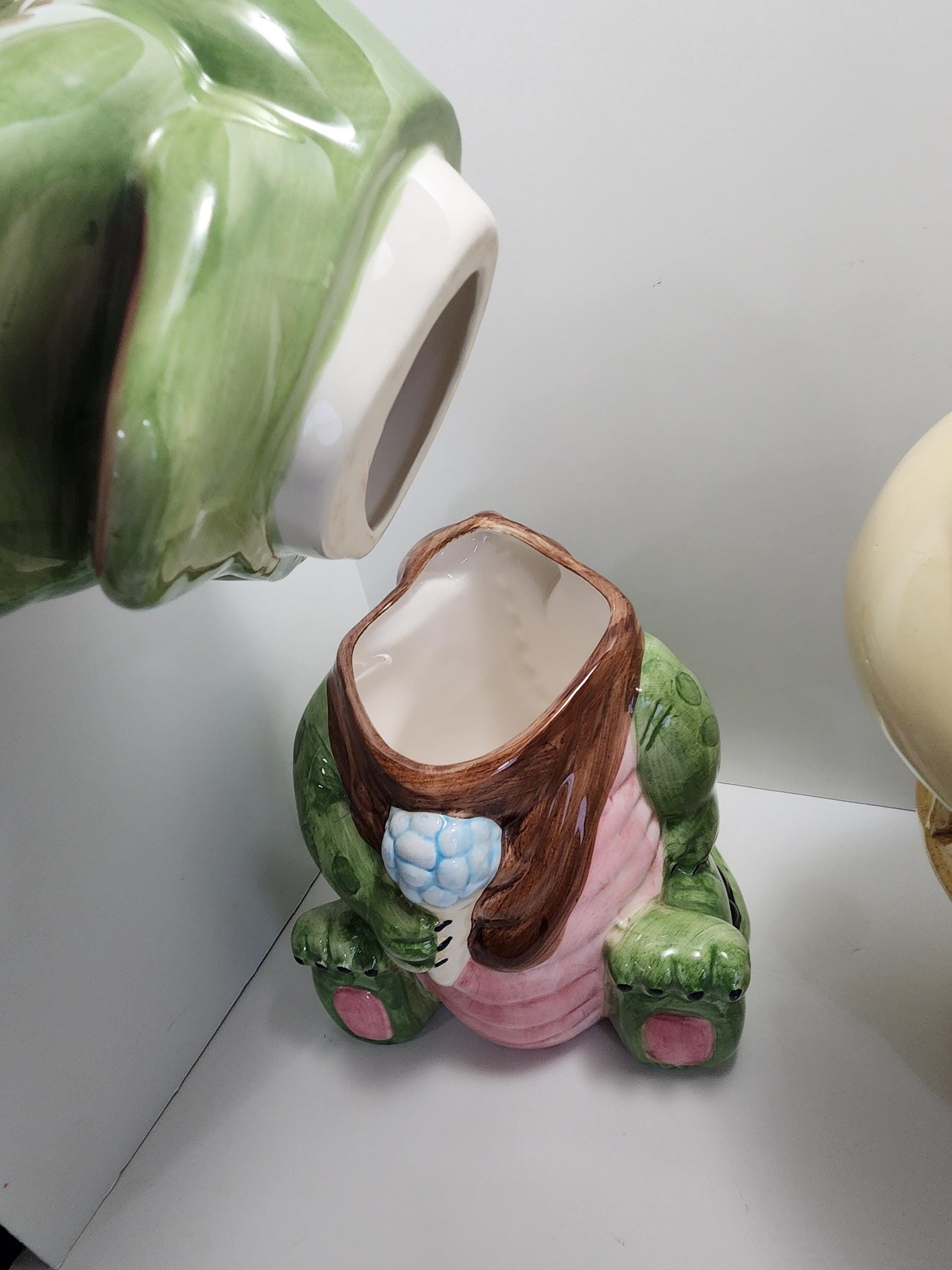 Ceramic 1970s Vintage Cookie Jars - Aligators - Alligator Cookie Jar - Ice Cream - Ice Cream Cone - Animals - Kitchen - Kitchen Decor - Cook